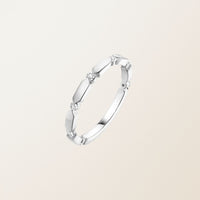 Hexagon Tile Diamond Band Ring