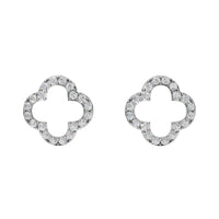 Sparkling Clover Stud Earrings Made With Pure 925 Silver