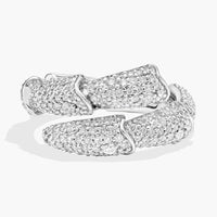 Pave Snake Layered Ring in White Gold / Yellow Gold