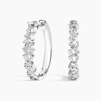 Floating Baguette Cluster Hoop Earrings