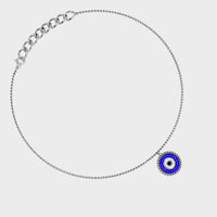 Blue Evil Eye Protection Anklet for Women Made With Pure 925 Silver