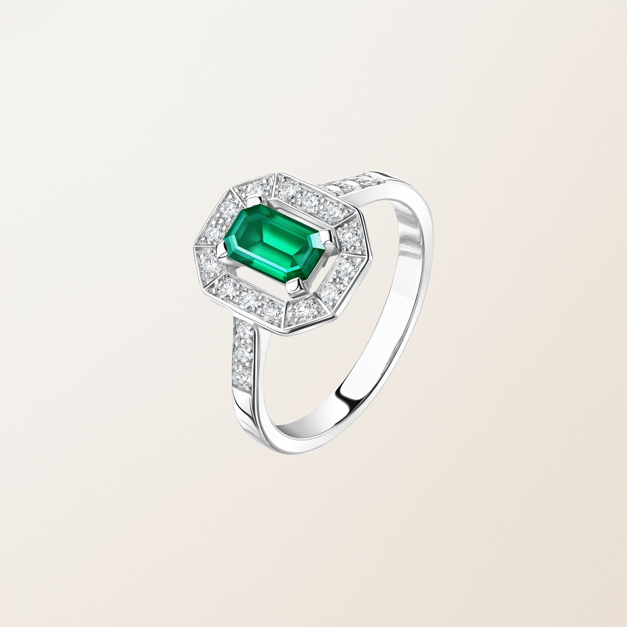 Astera Emerald Halo Ring