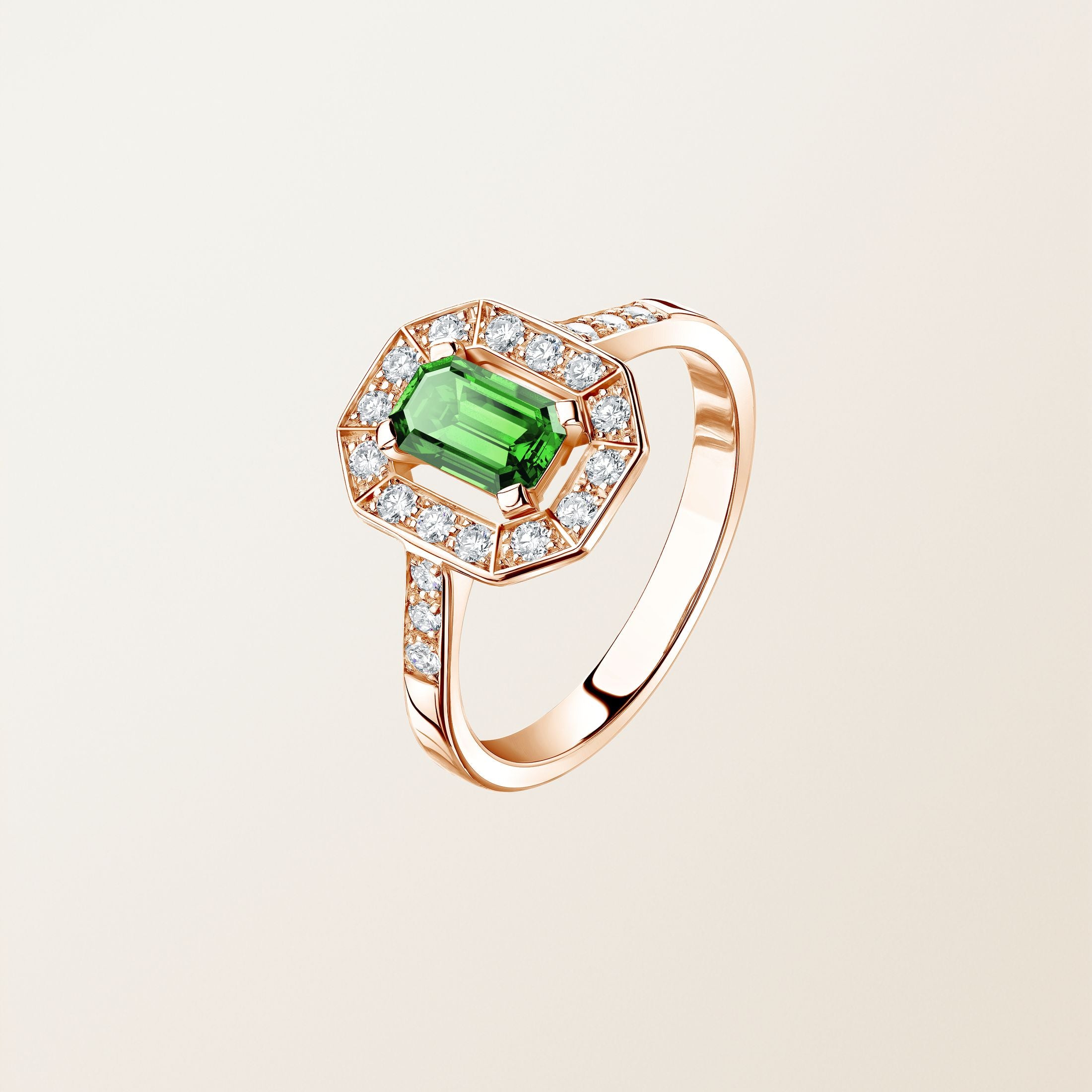 Astera Emerald Halo Ring
