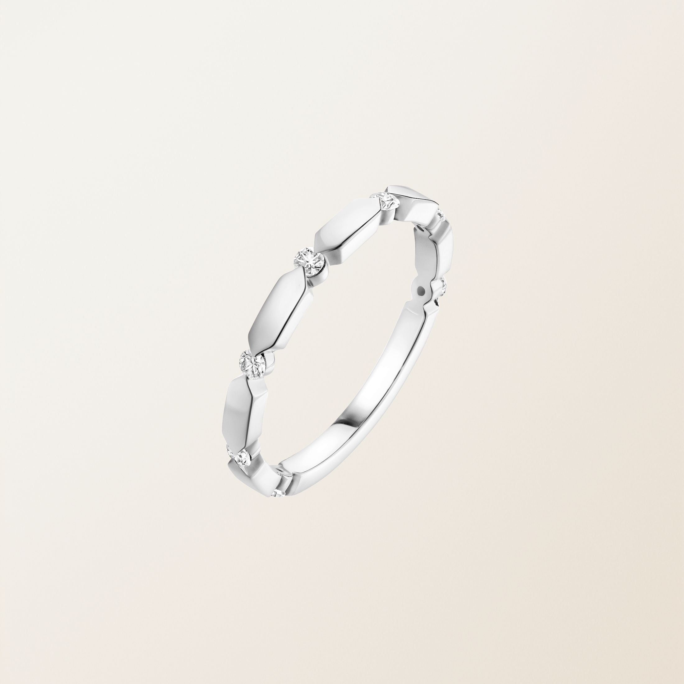 Hexagon Tile Diamond Band Ring