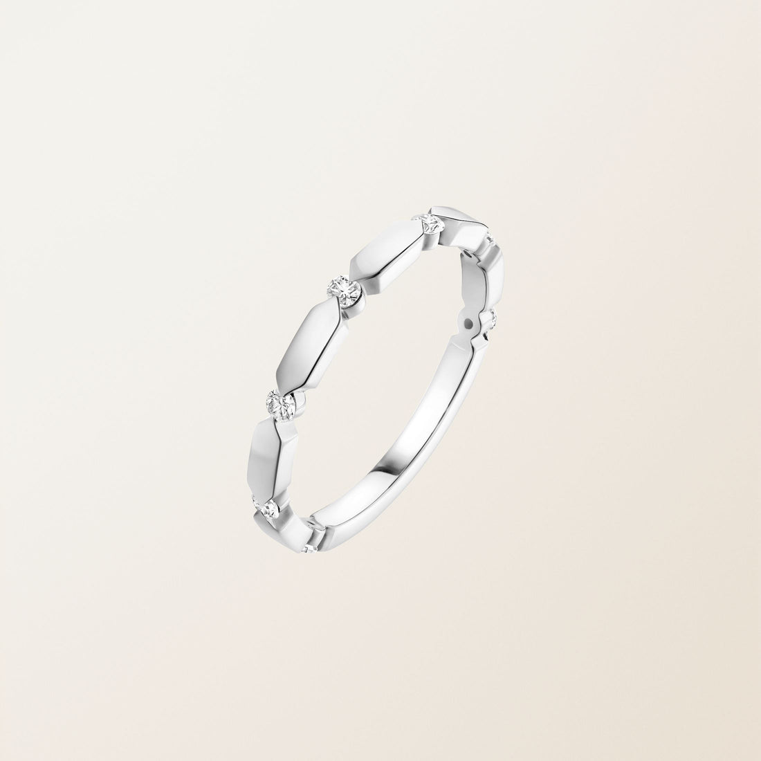Hexagon Tile Diamond Band Ring