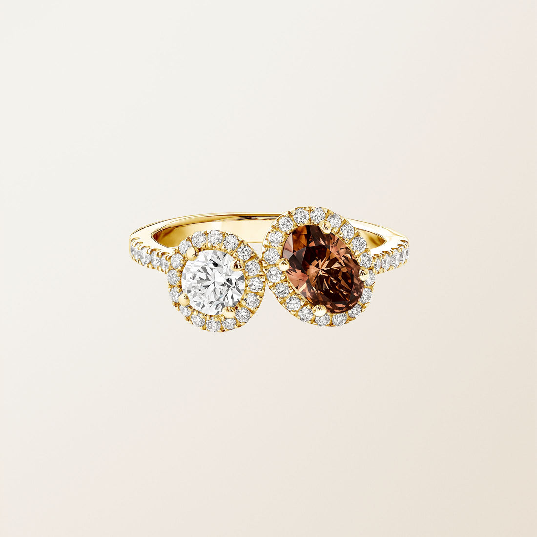 Sun & Moon Halo Gold Ring