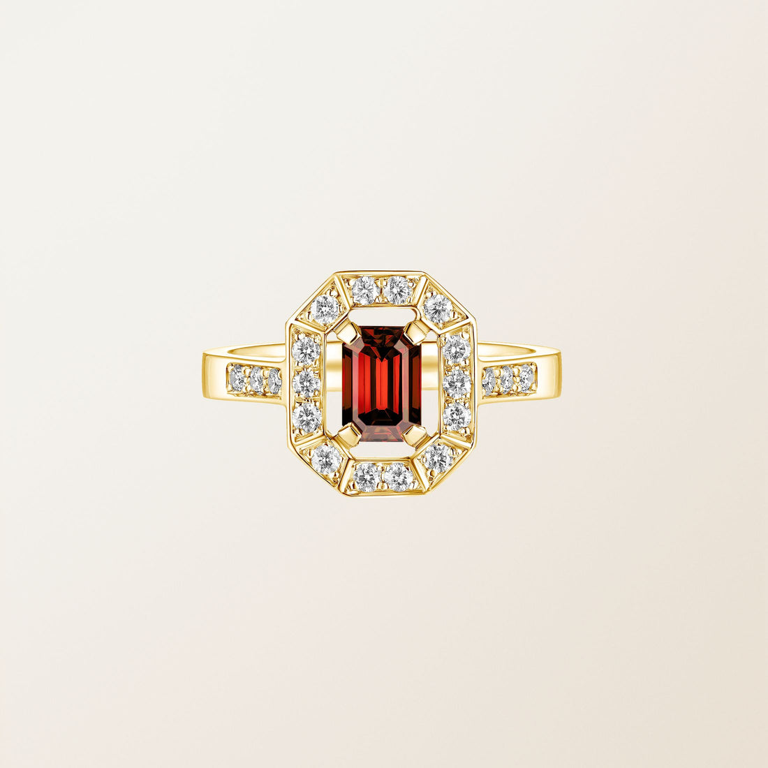 Astera Emerald Halo Ring