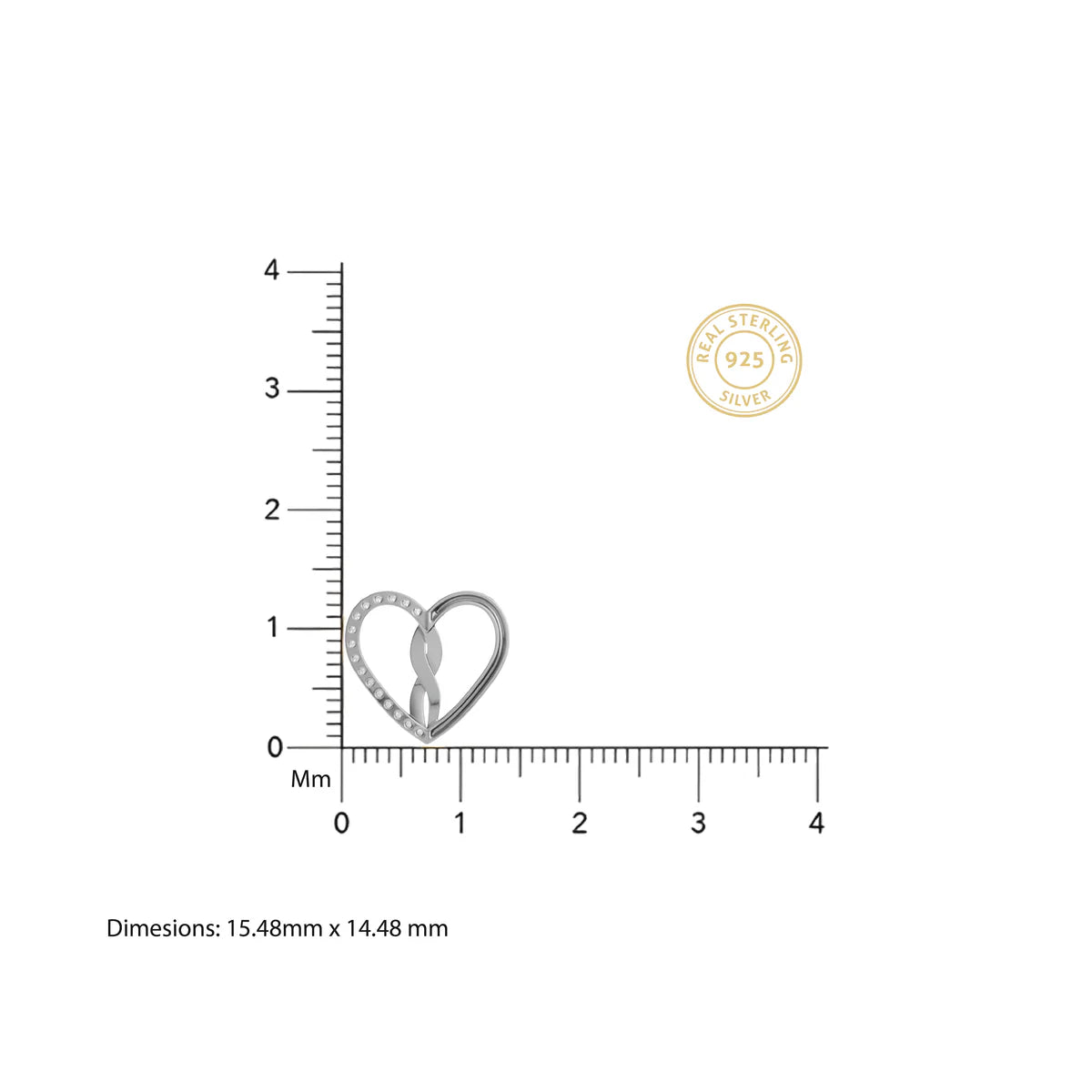 Diamond Heart Pendant Necklace | Romantic Open Heart Design for Women Made With Pure 925 Silver