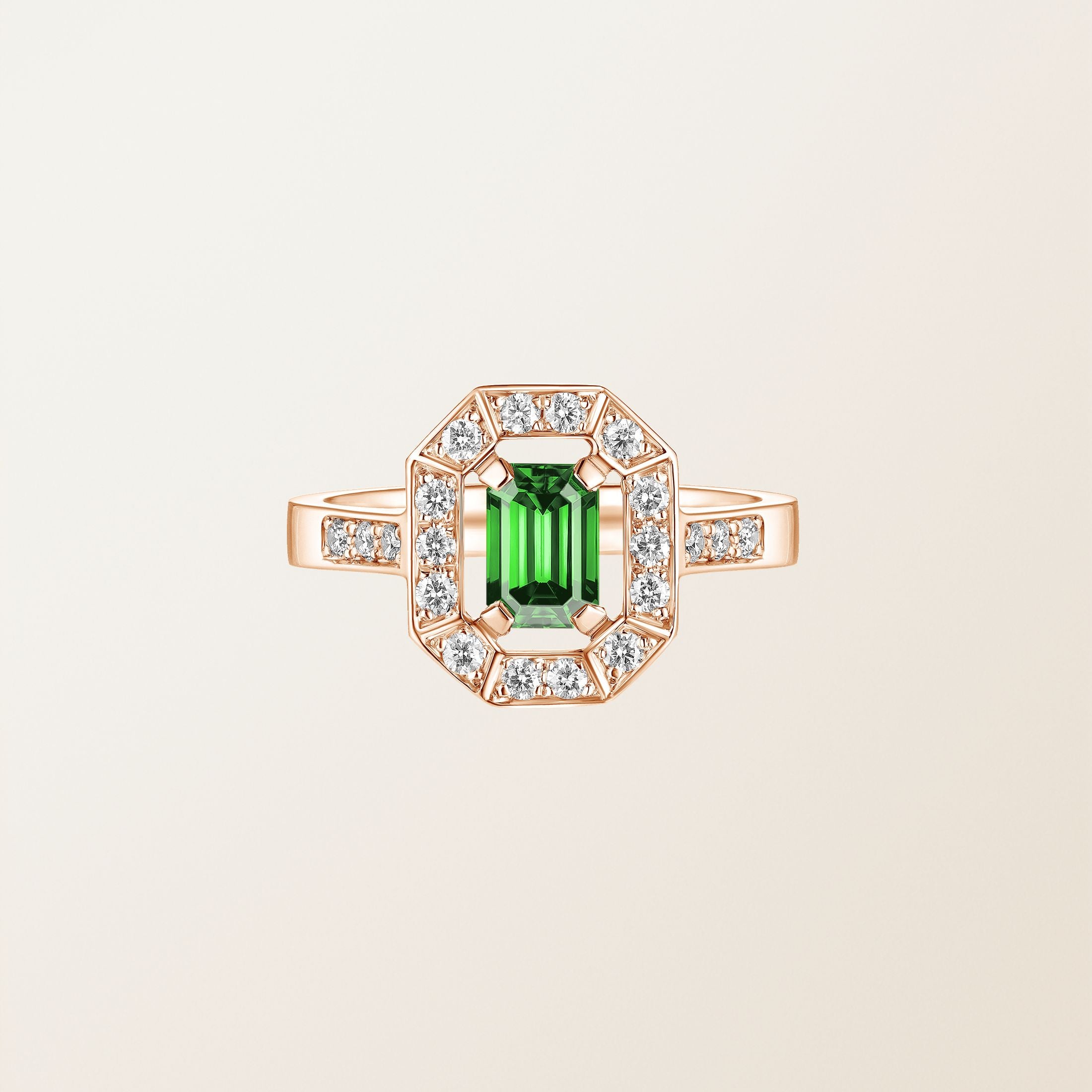 Astera Emerald Halo Ring