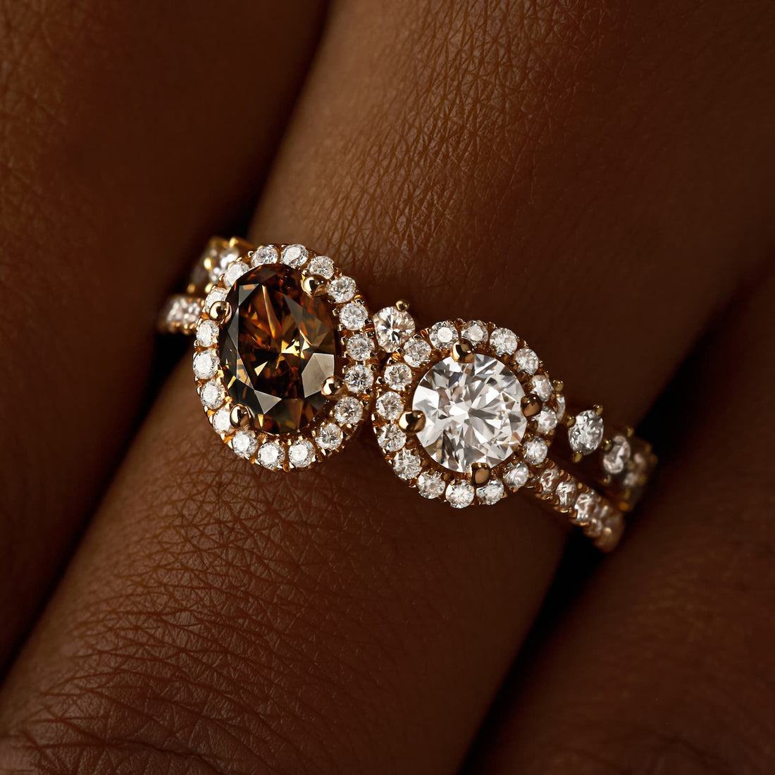 Sun & Moon Halo Gold Ring