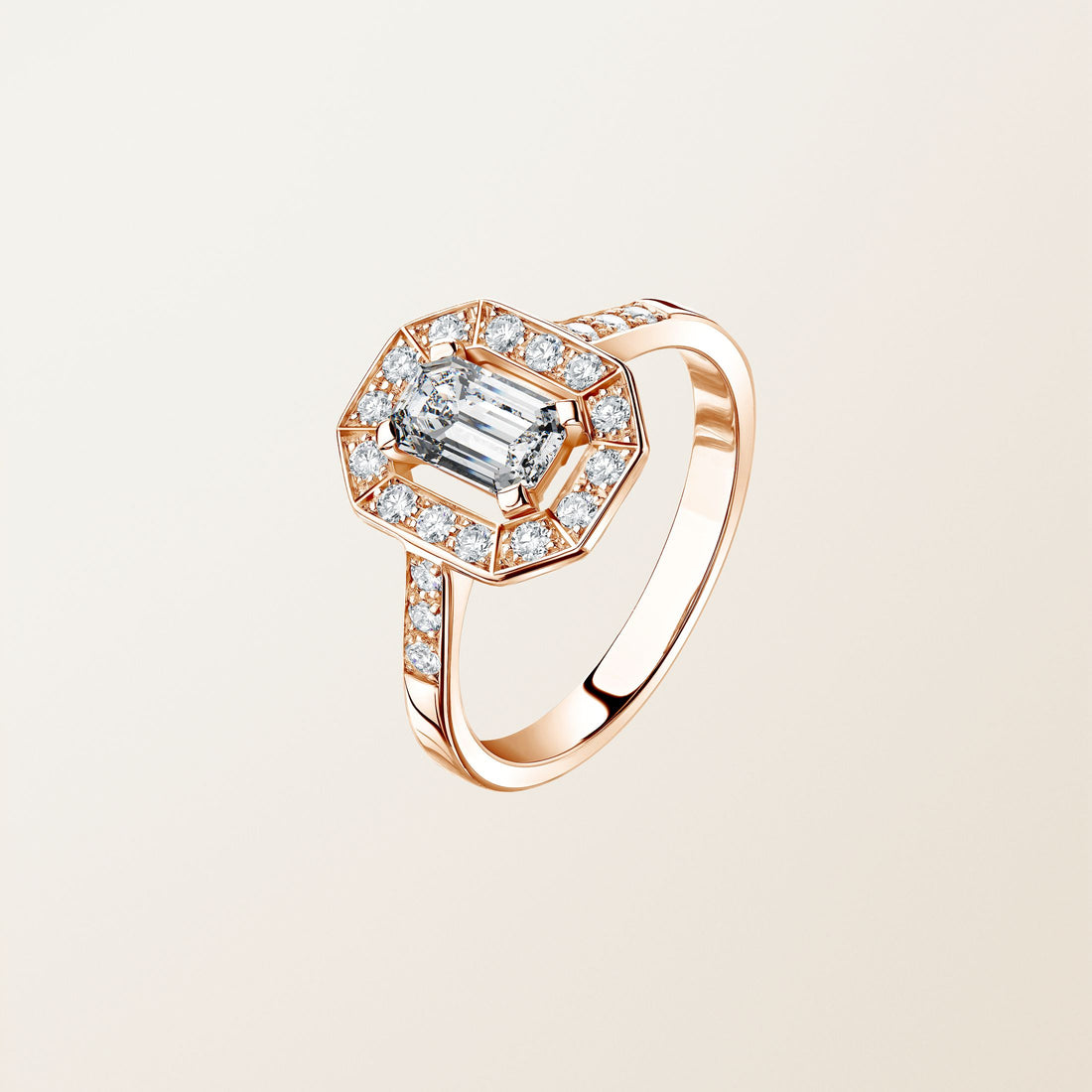 Astera Emerald Halo Ring