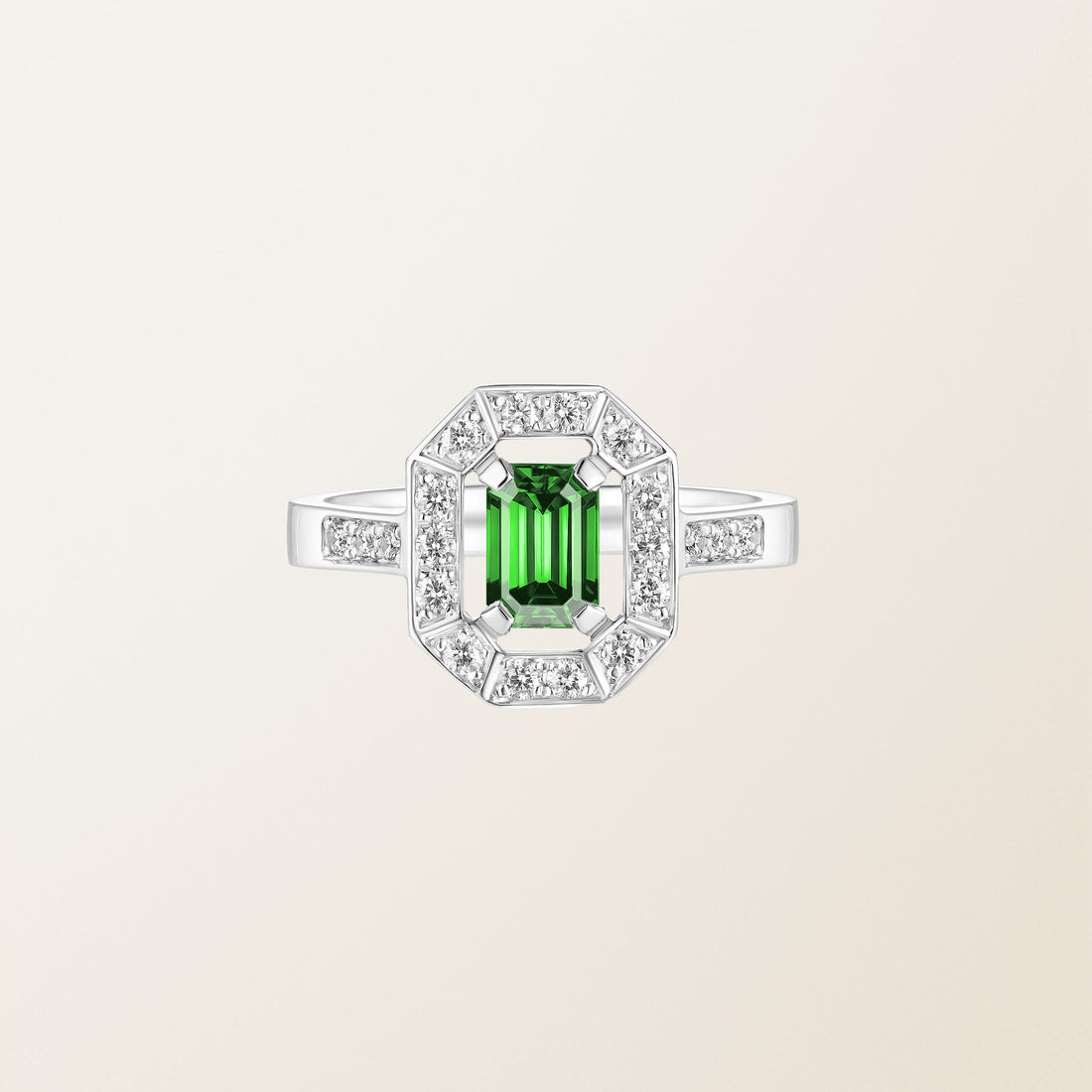 Astera Emerald Halo Ring