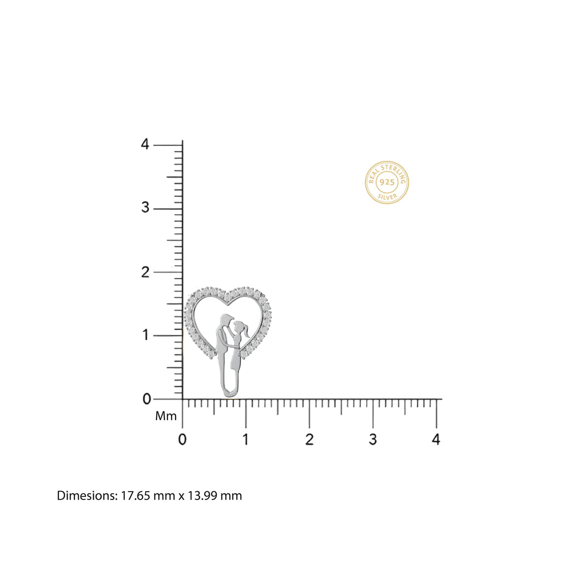 Couple Silhouette Heart Pendant Necklace