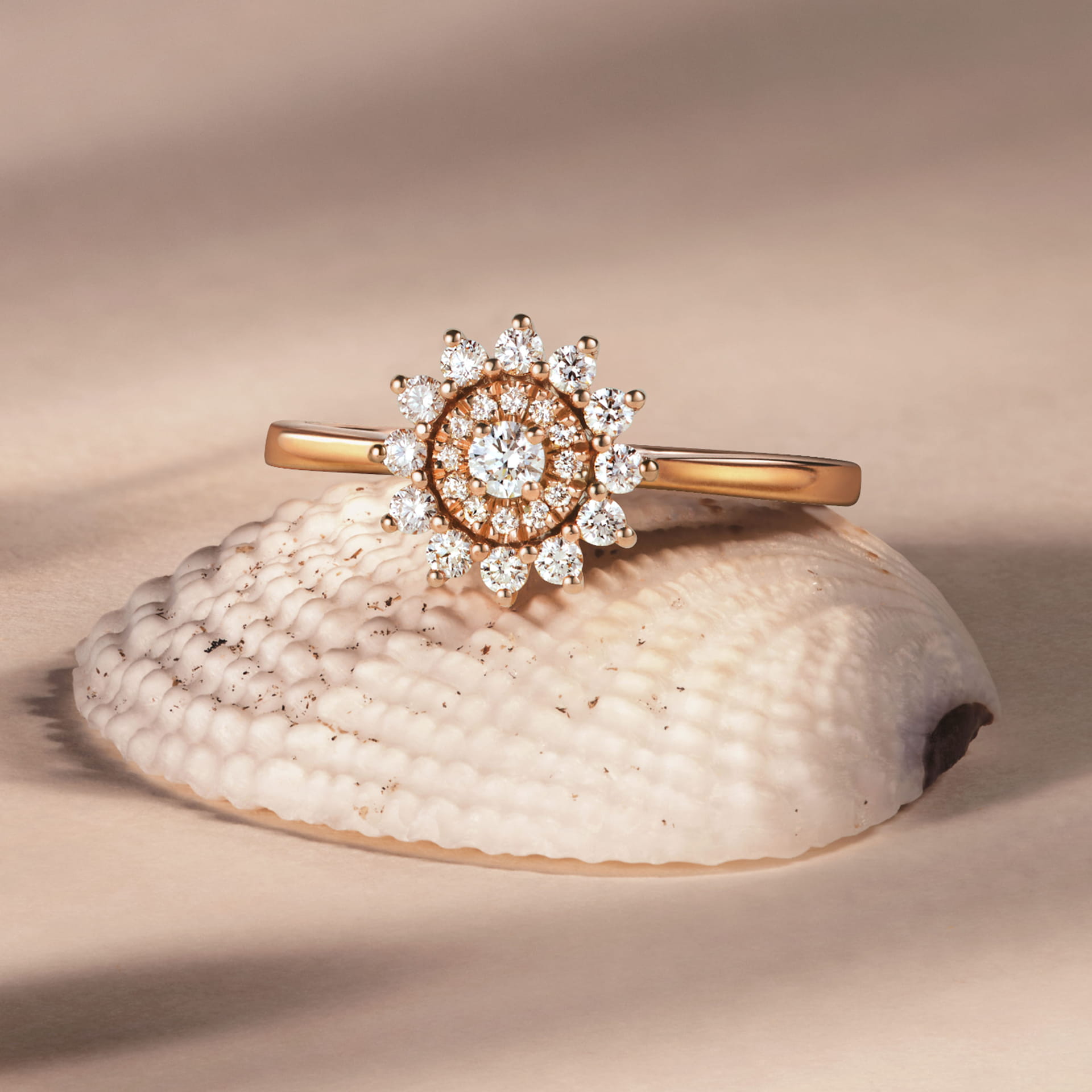 Wildflower Halo Gold Ring