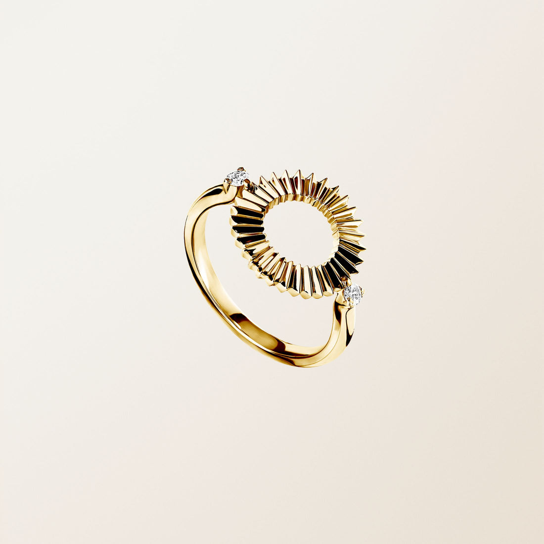 Starburst Open Circle Gold Ring