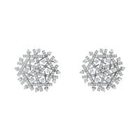 Diamond Snowflake Stud Earrings in 925 Sterling Silver – Sparkling Winter Inspired Design