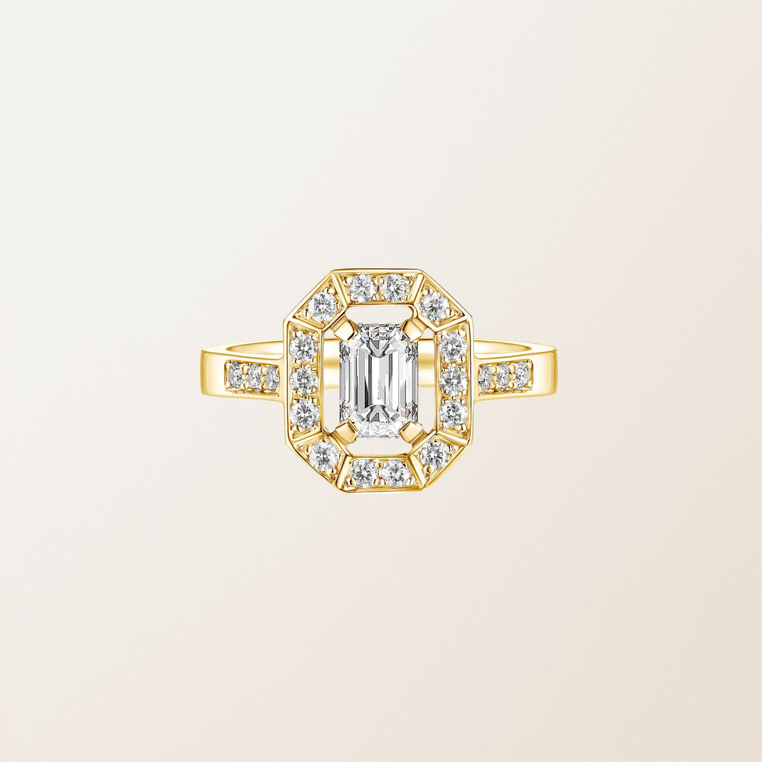 Astera Emerald Halo Ring