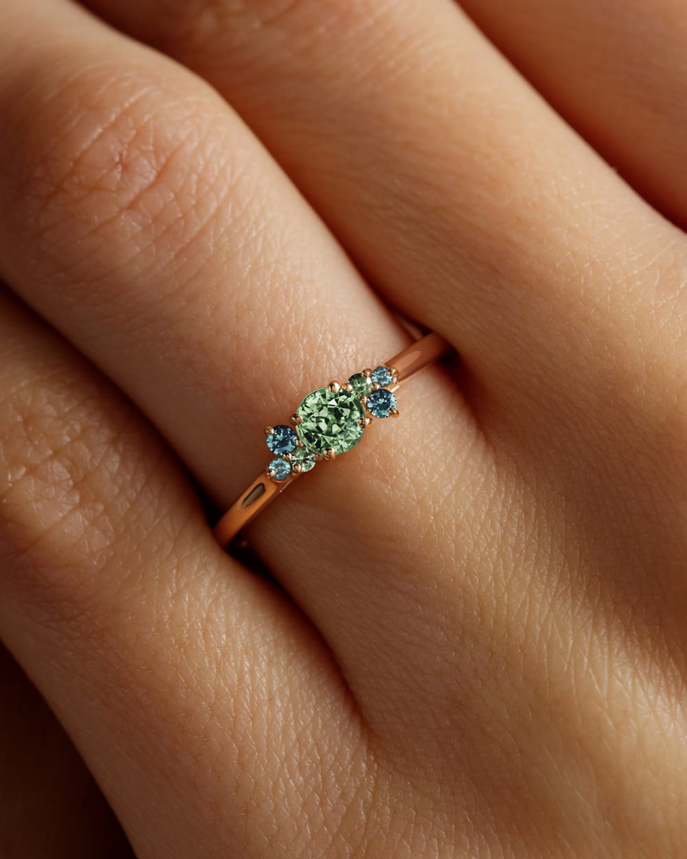 Mint Blossom Cluster Ring