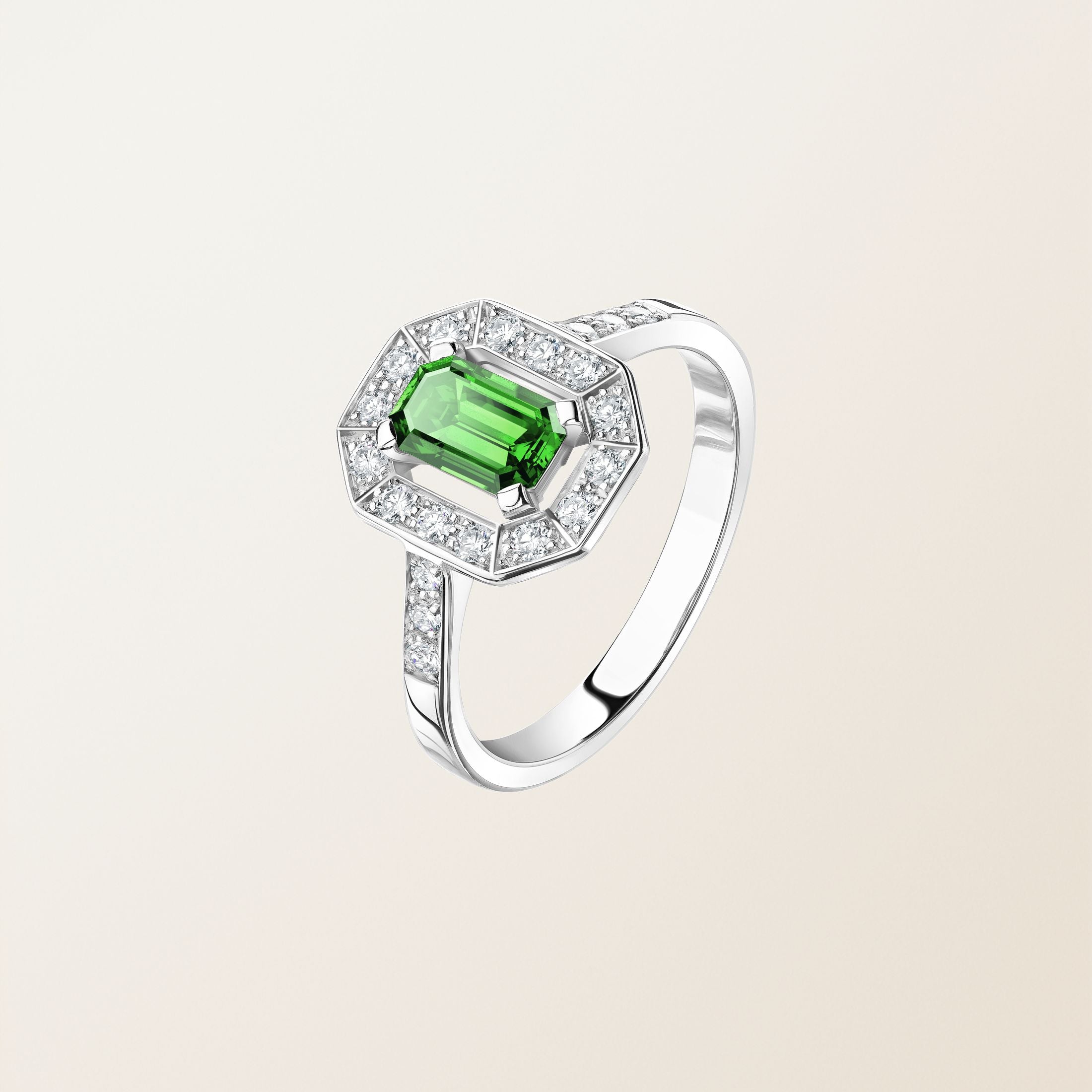 Astera Emerald Halo Ring