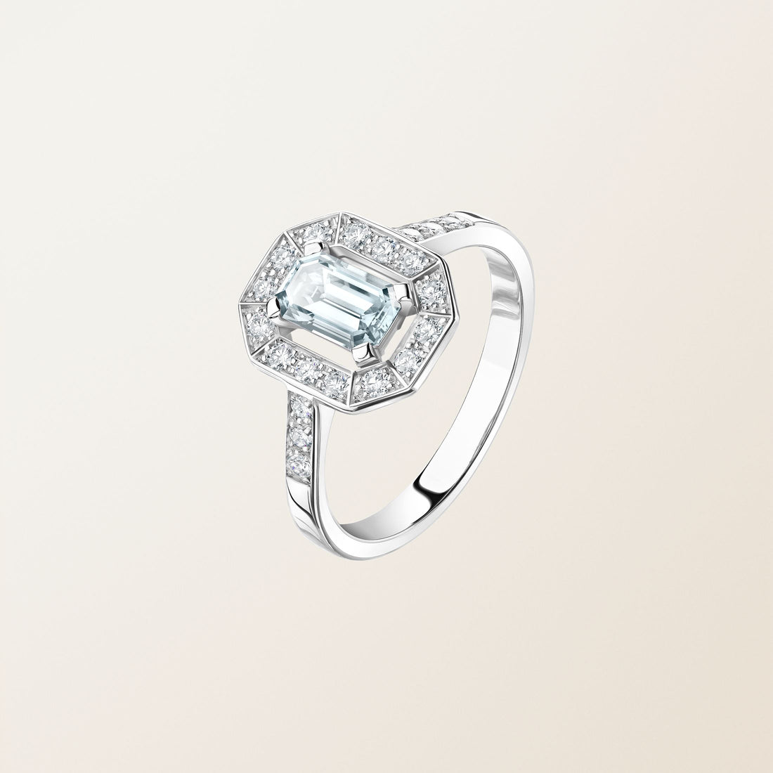 Astera Emerald Halo Ring
