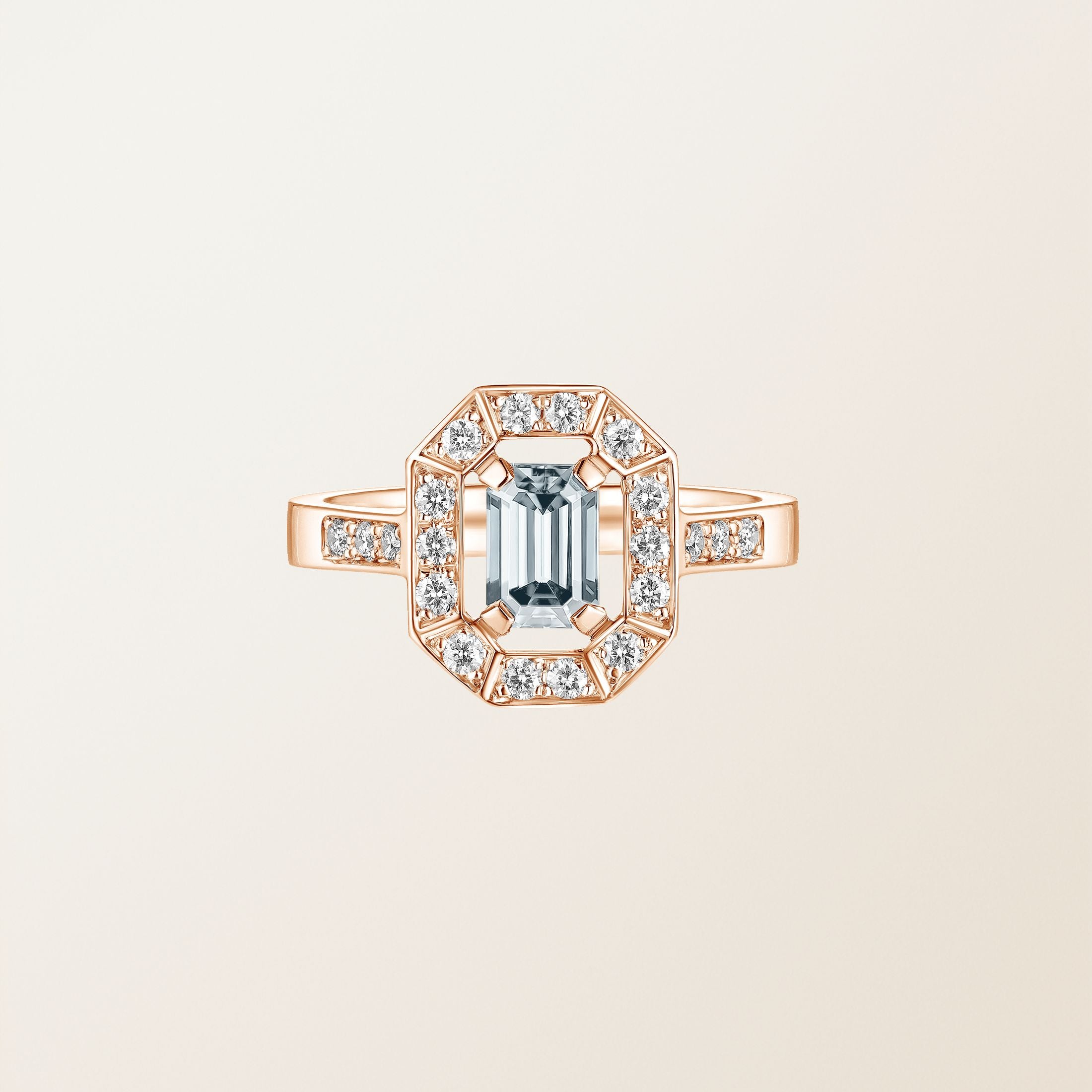 Astera Emerald Halo Ring