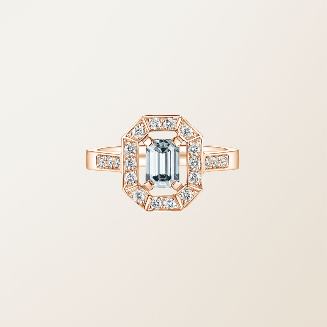Astera Emerald Halo Ring