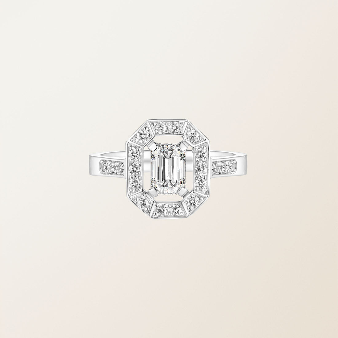 Astera Emerald Halo Ring