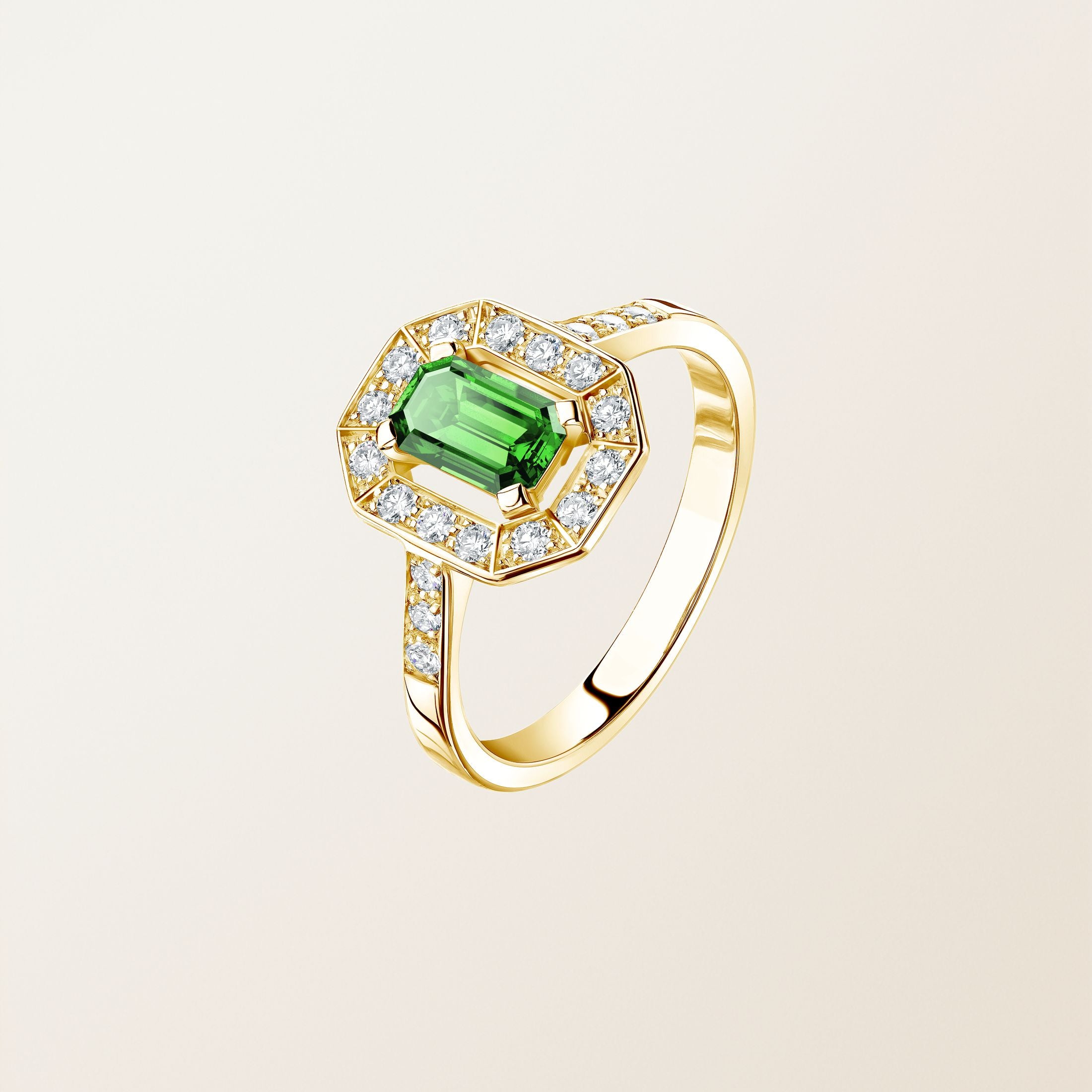 Astera Emerald Halo Ring