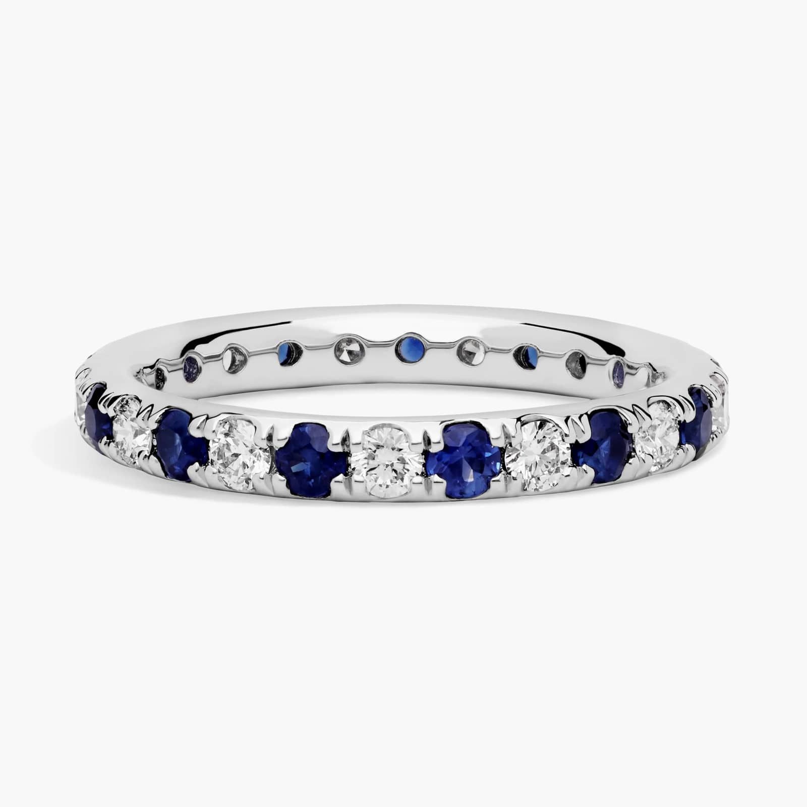 Riviera Pavé Sapphire and Diamond Eternity Ring in Gold (2.2mm)