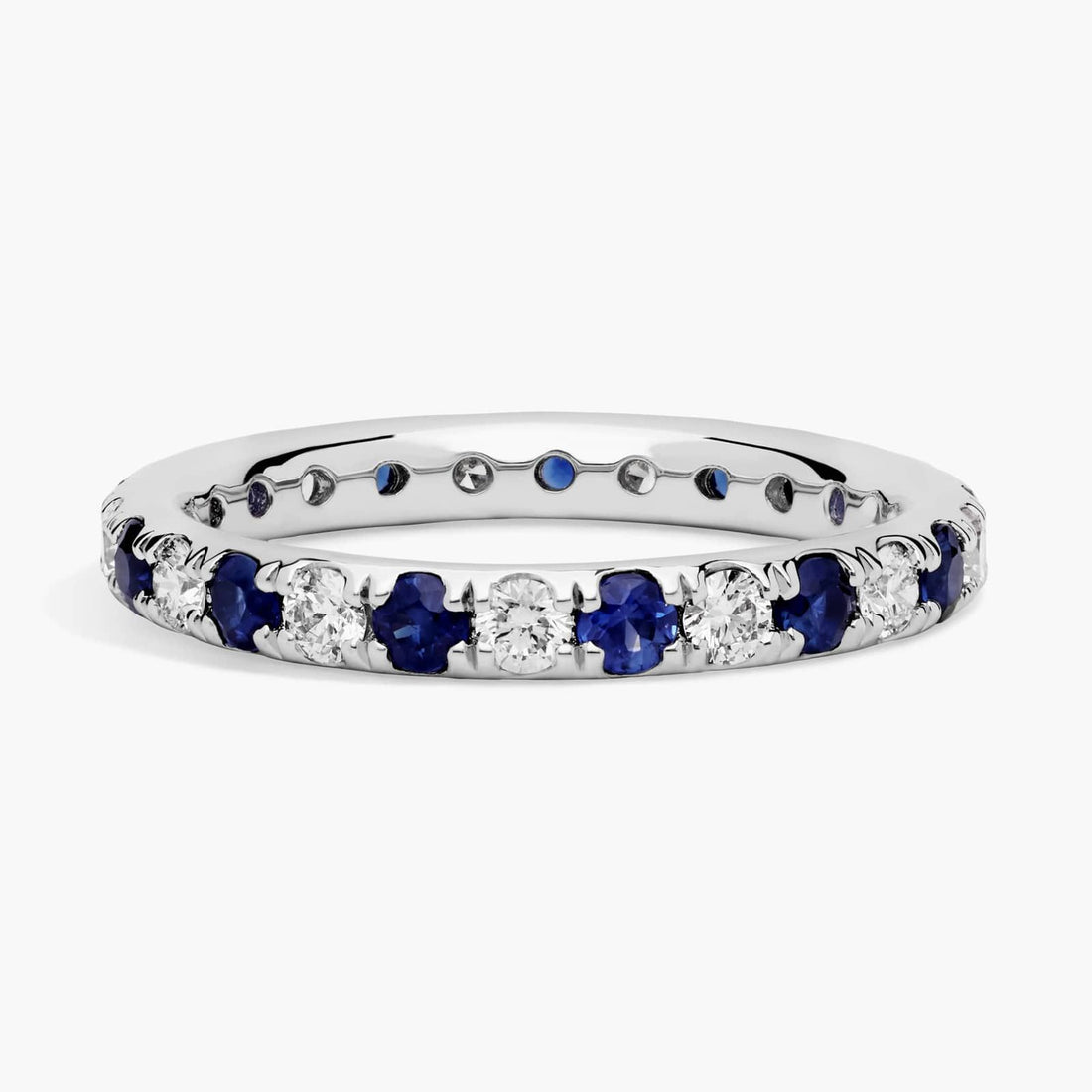 Riviera Pavé Sapphire and Diamond Eternity Ring in Gold (2.2mm)