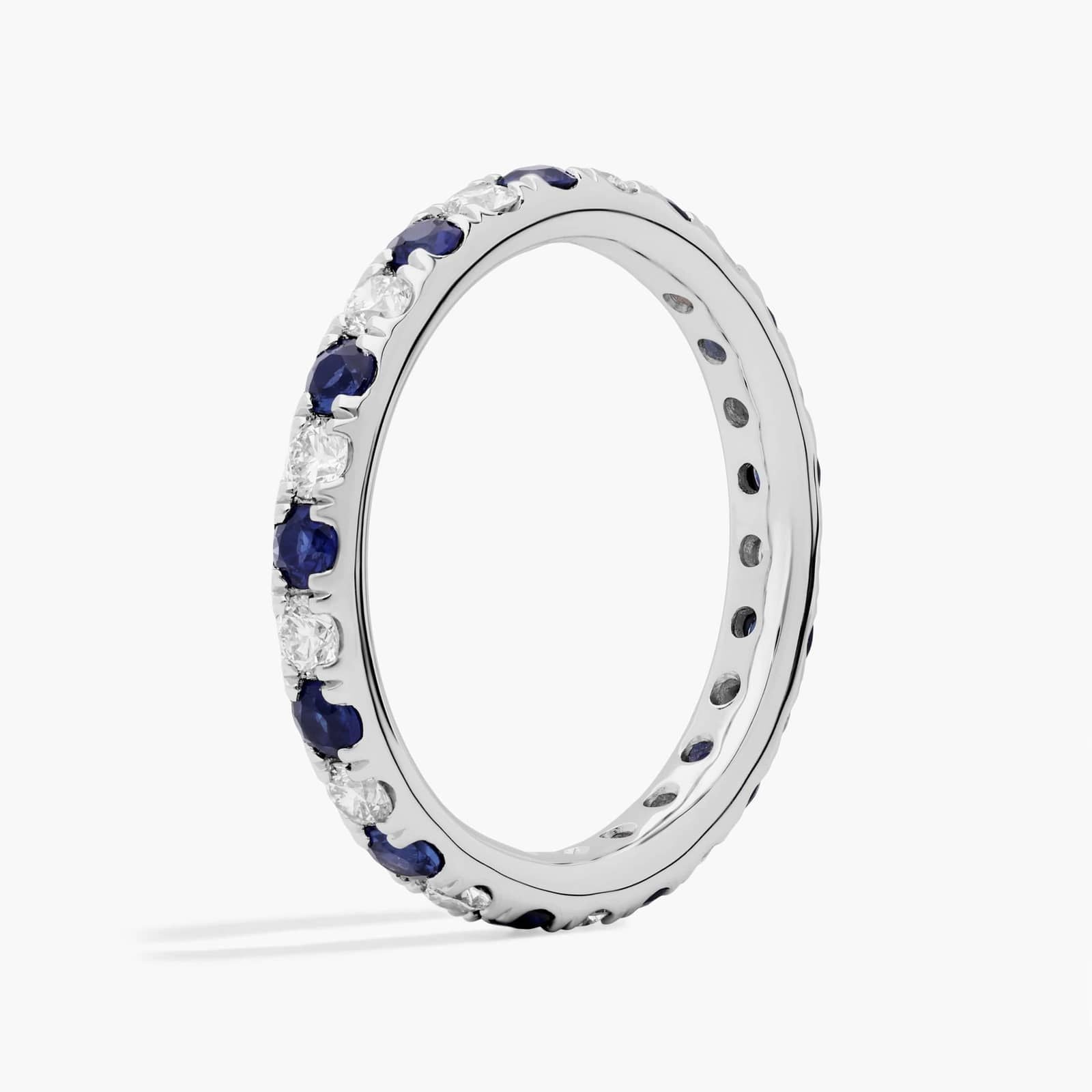 Riviera Pavé Sapphire and Diamond Eternity Ring in Gold (2.2mm)