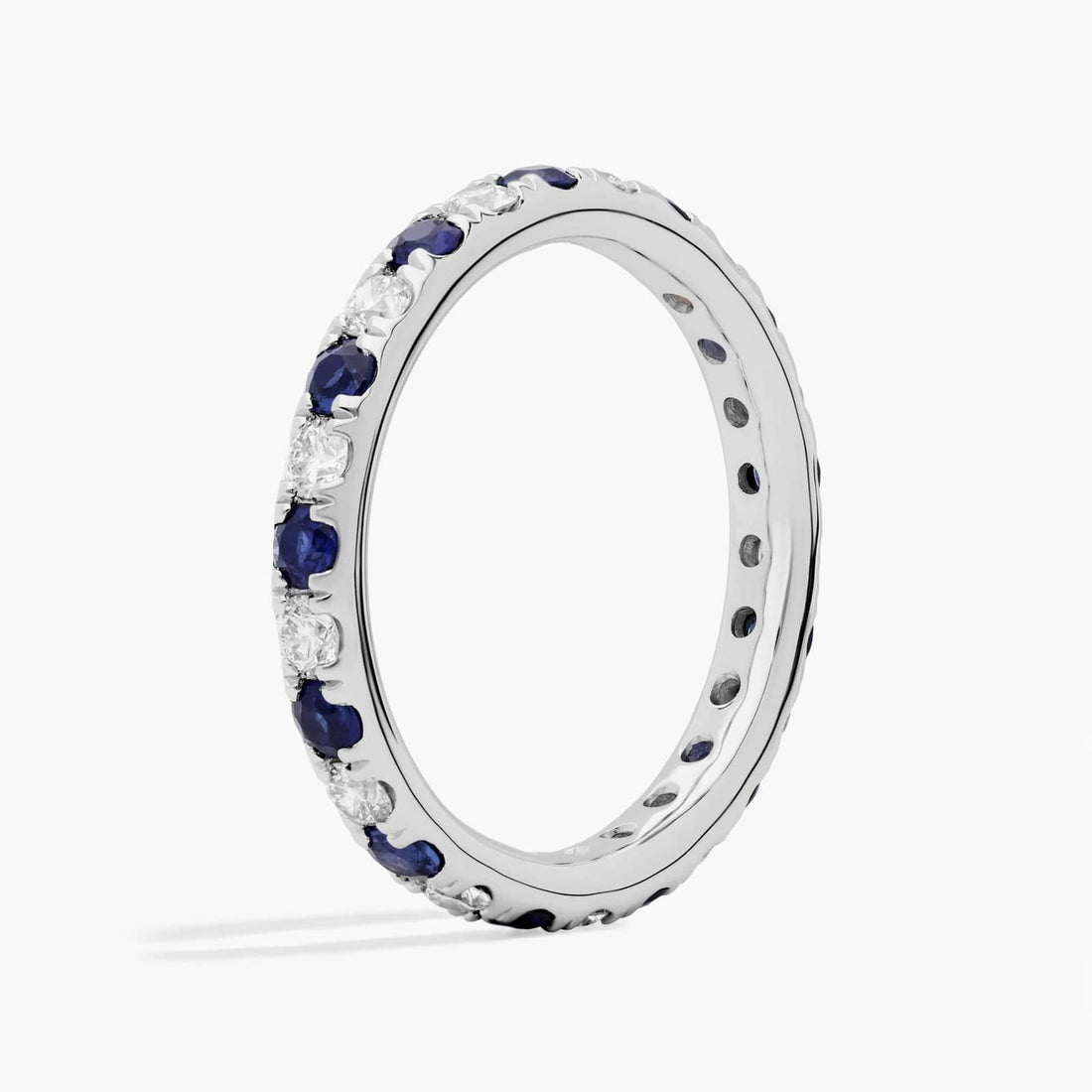 Riviera Pavé Sapphire and Diamond Eternity Ring in Gold (2.2mm)