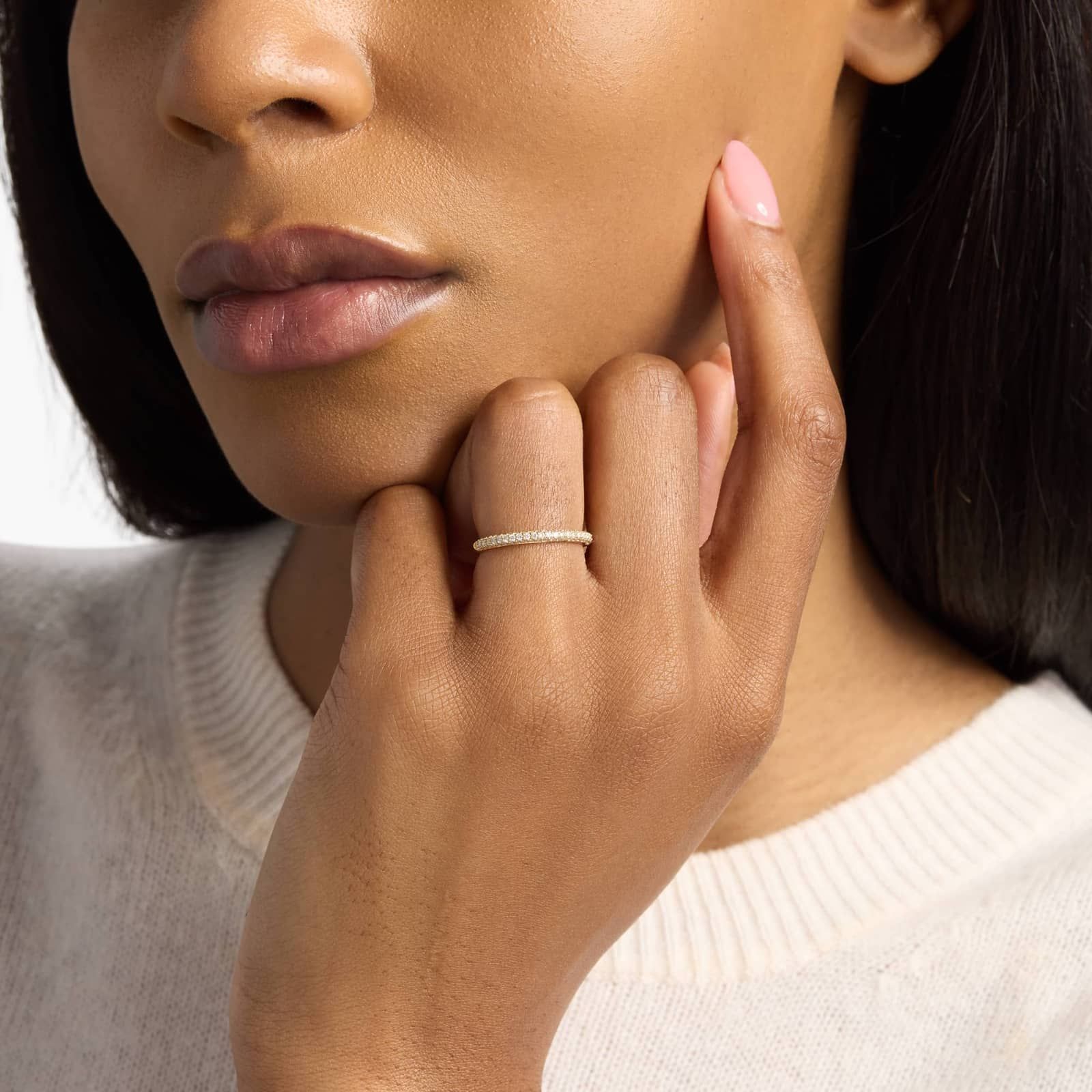 Classic Double Diamond Stackable Ring in 10K/14K/18K YELLOW GOLD (1/3 ct. tw.)
