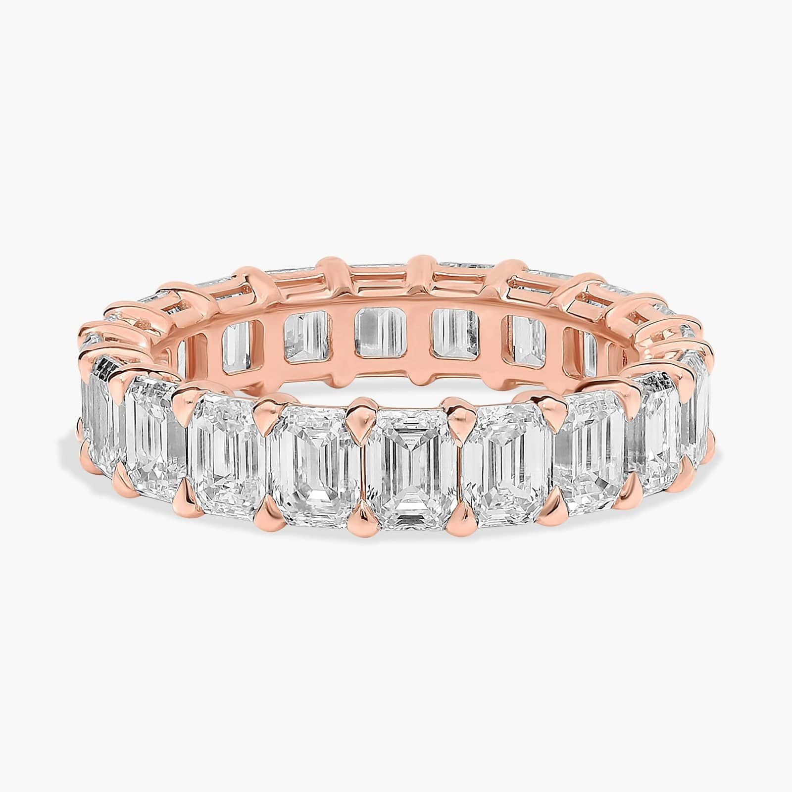 Luxury Emerald Cut Diamond Eternity ring in 10k/14k/18k (5 Ct. tw. - F-G / VS2-SI1)