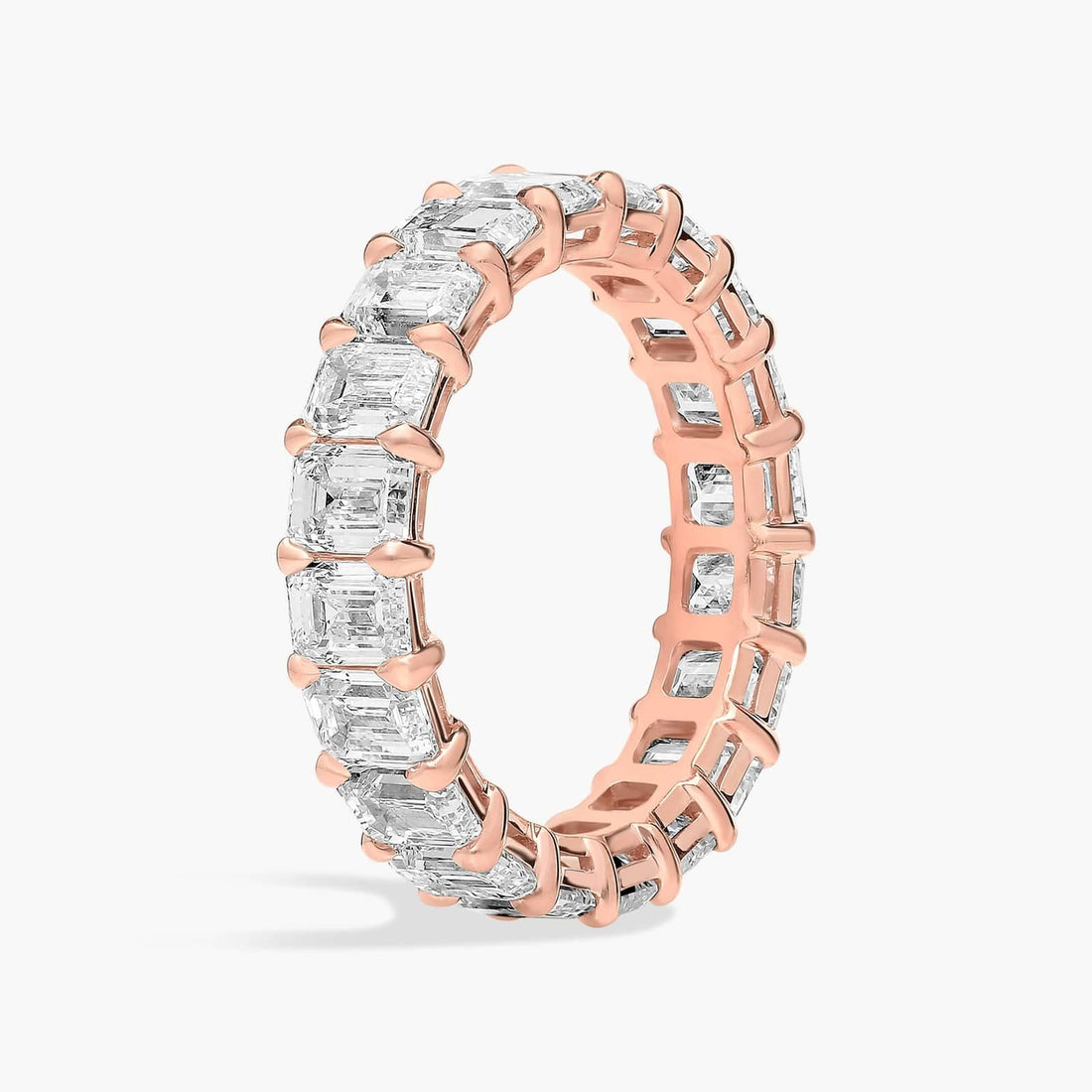 Luxury Emerald Cut Diamond Eternity ring in 10k/14k/18k (5 Ct. tw. - F-G / VS2-SI1)