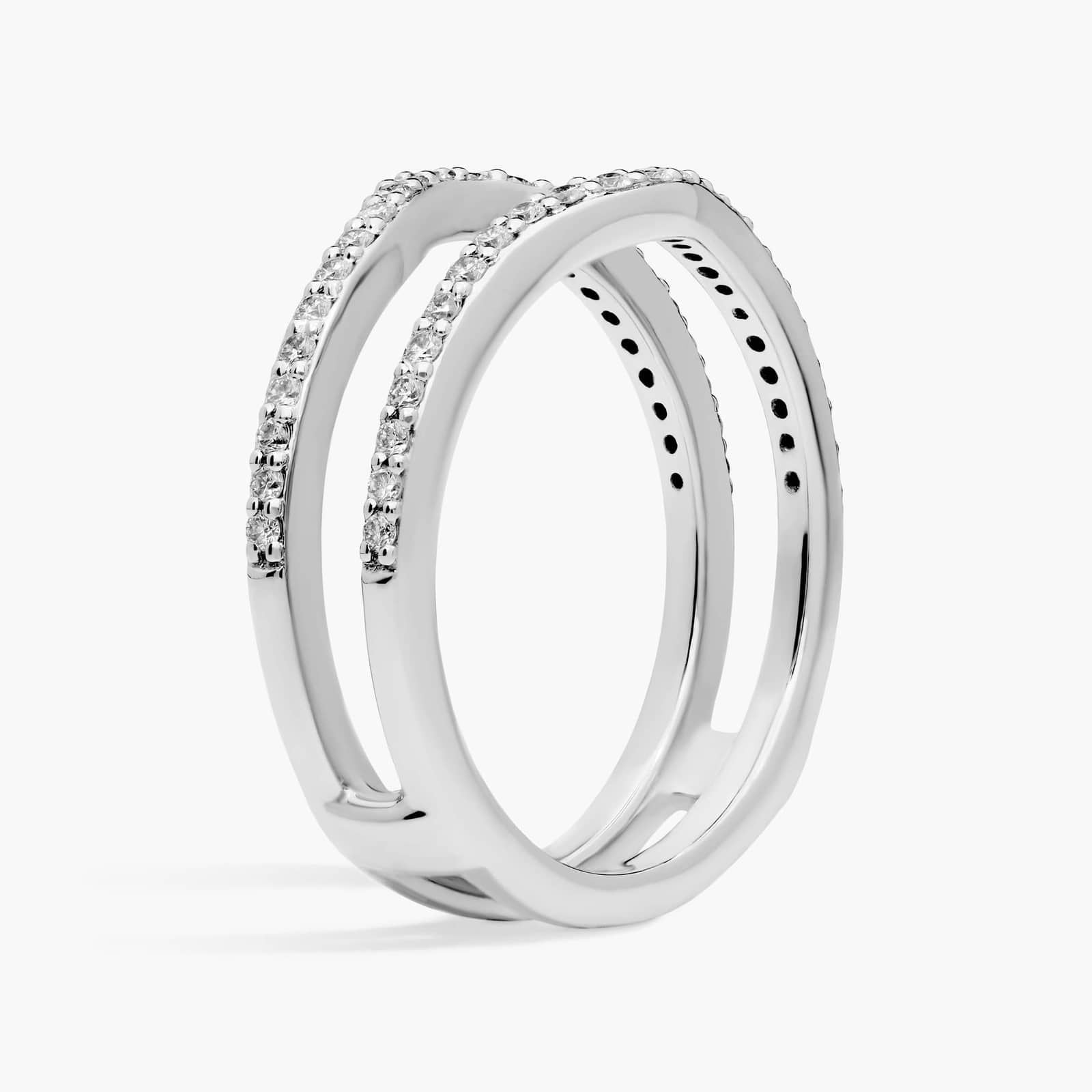Curved Diamond Insert in 10k/14k/18k White Gold (1/3 ct. tw.)