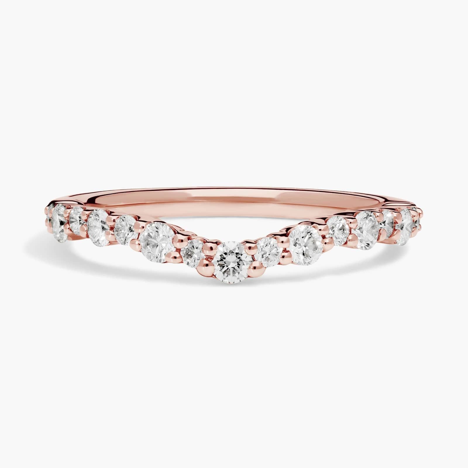 Crescendo Curved Diamond Wedding Ring in 14k White Gold (1/2 ct. tw.)