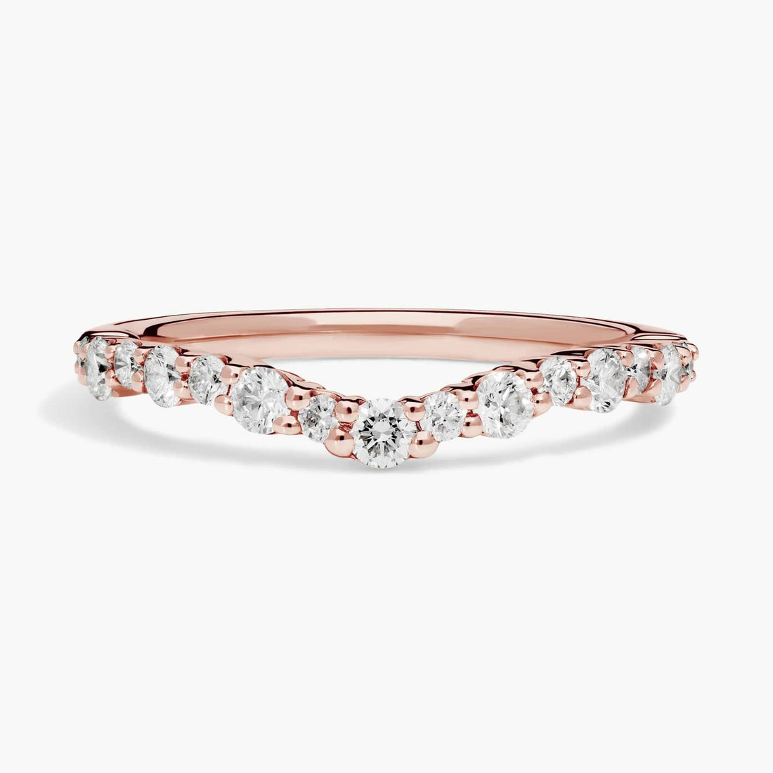 Crescendo Curved Diamond Wedding Ring in 14k White Gold (1/2 ct. tw.)