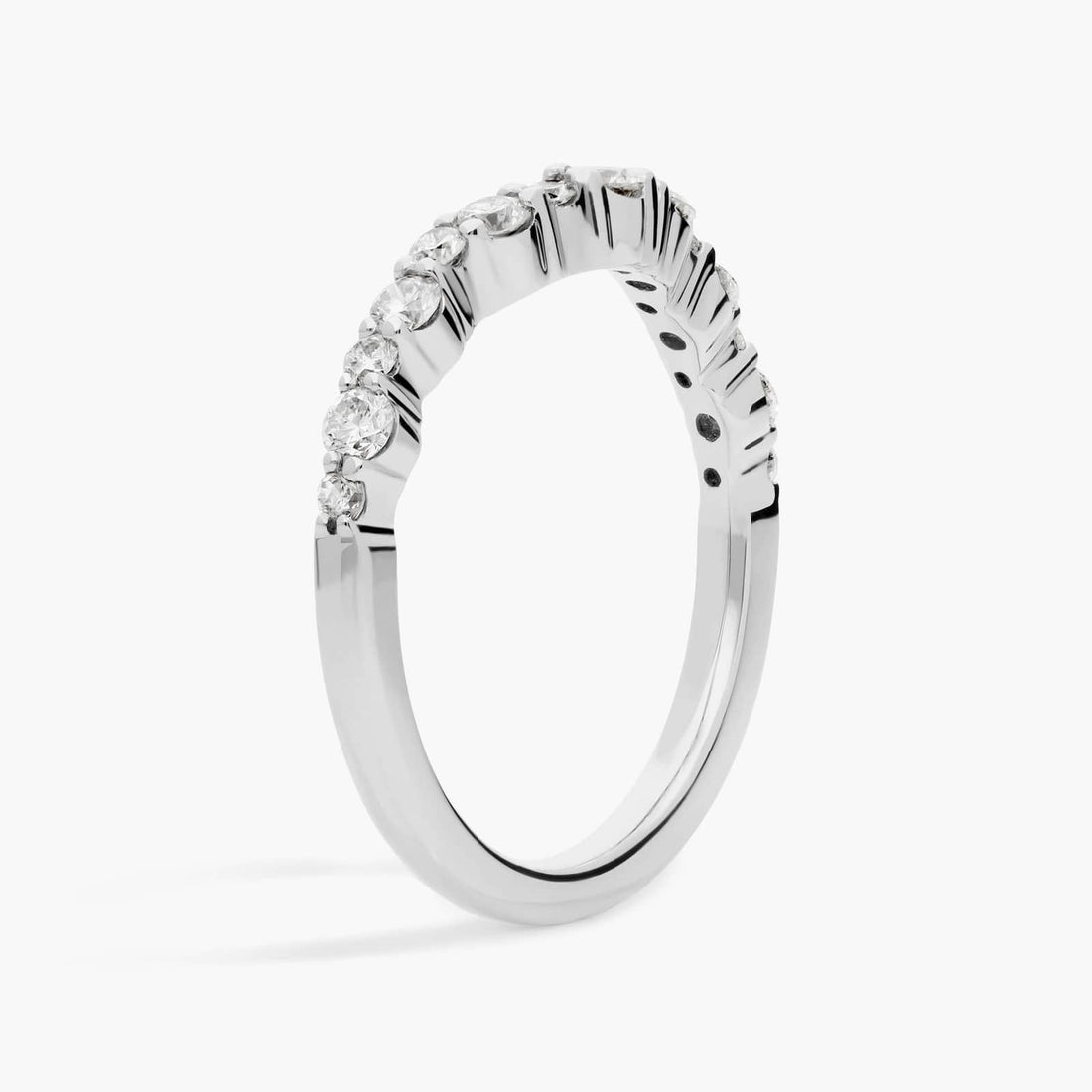 Crescendo Curved Diamond Wedding Ring in 14k White Gold (1/2 ct. tw.)