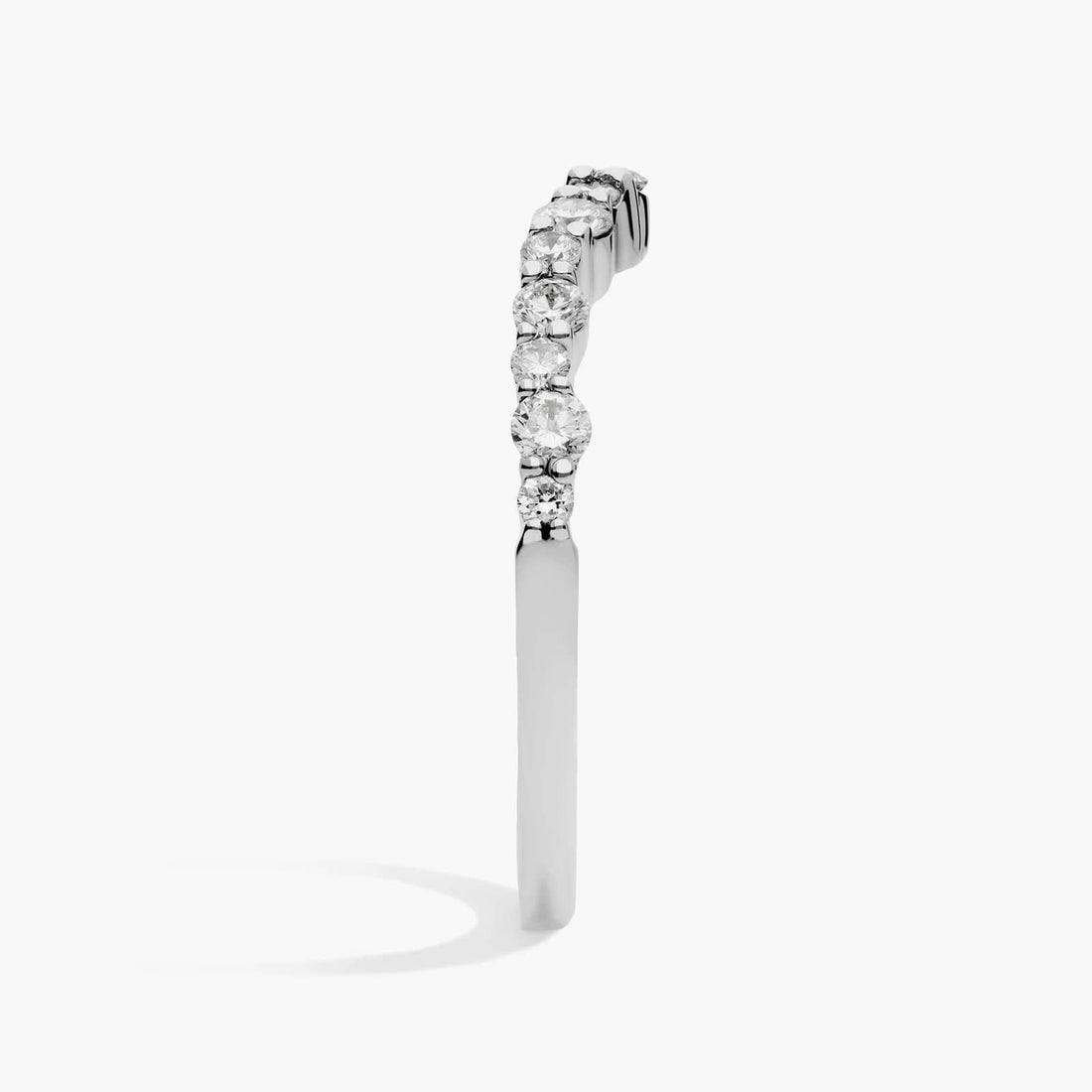 Crescendo Curved Diamond Wedding Ring in 14k White Gold (1/2 ct. tw.)