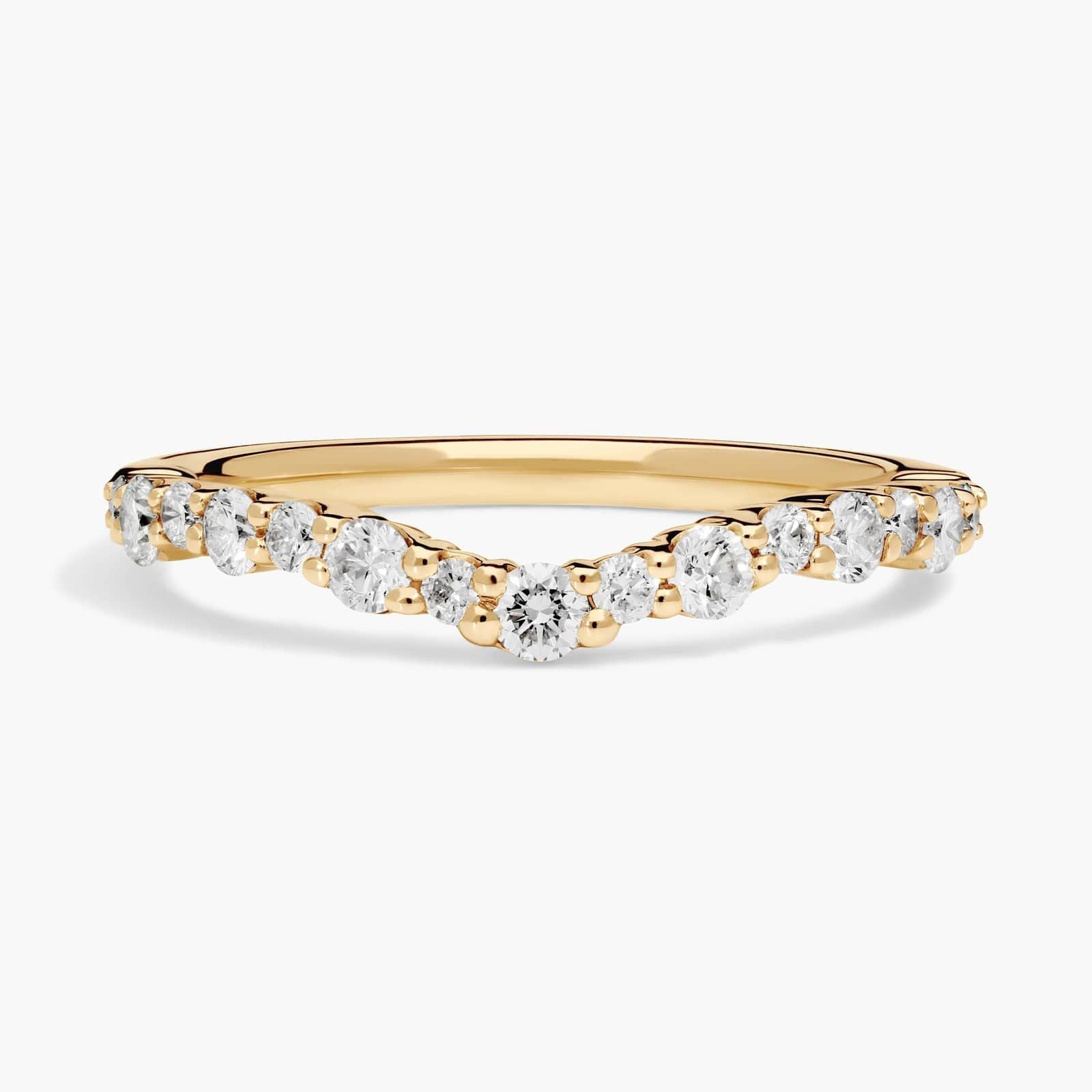 Crescendo Curved Diamond Wedding Ring in 14k White Gold (1/2 ct. tw.)