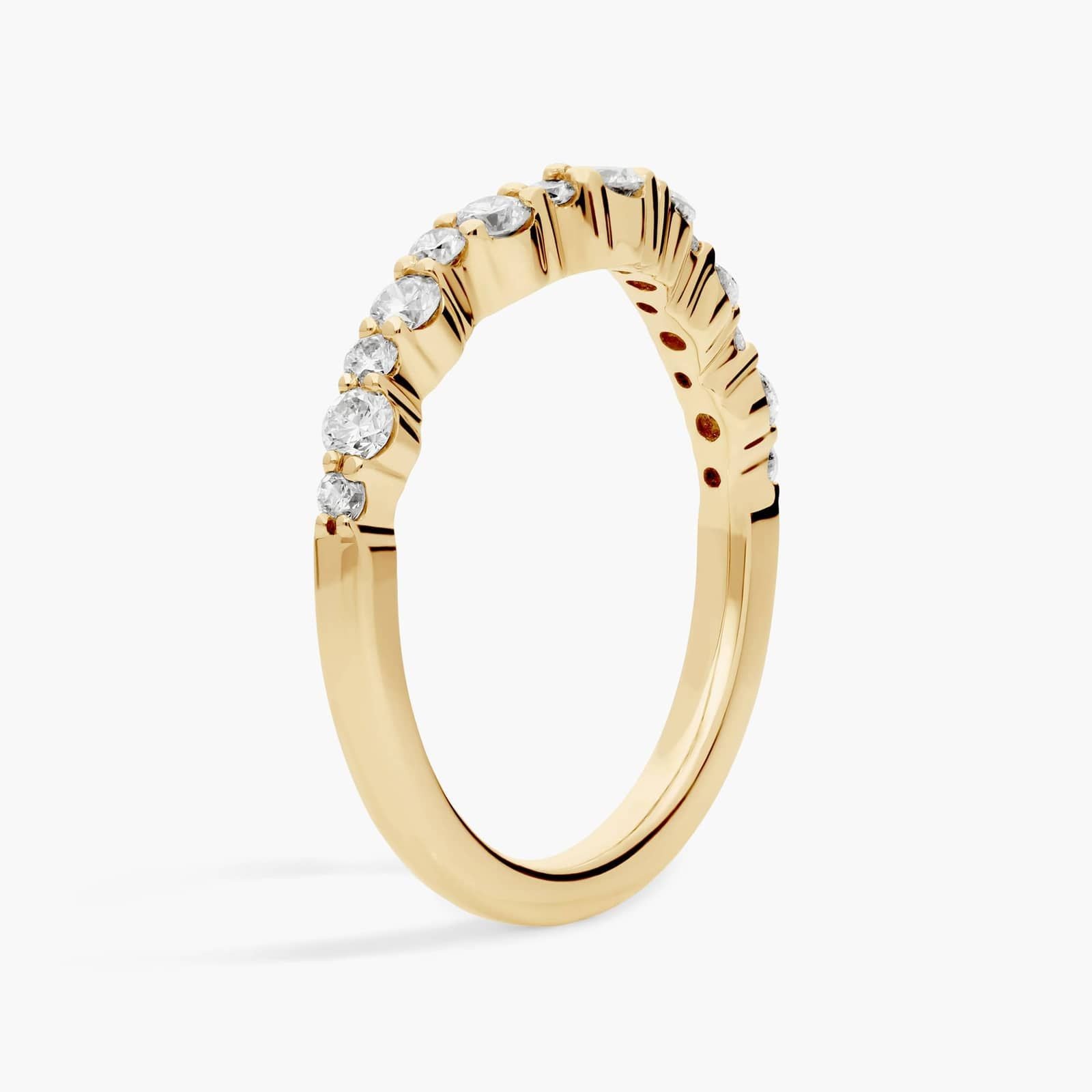 Crescendo Curved Diamond Wedding Ring in 14k White Gold (1/2 ct. tw.)