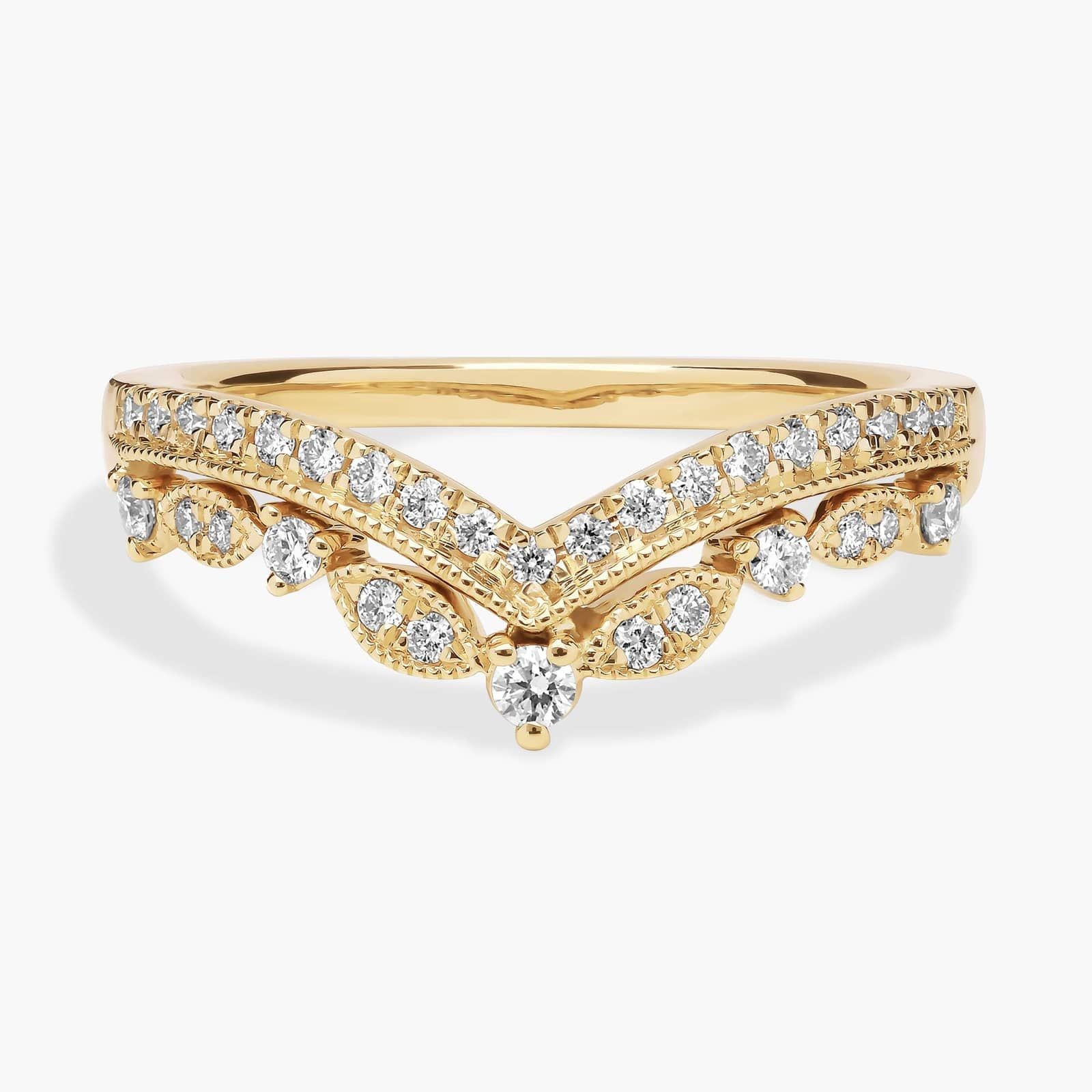Regal Curved Diamond Ring in 10k/14k/18kGold (1/4 ct. tw.)