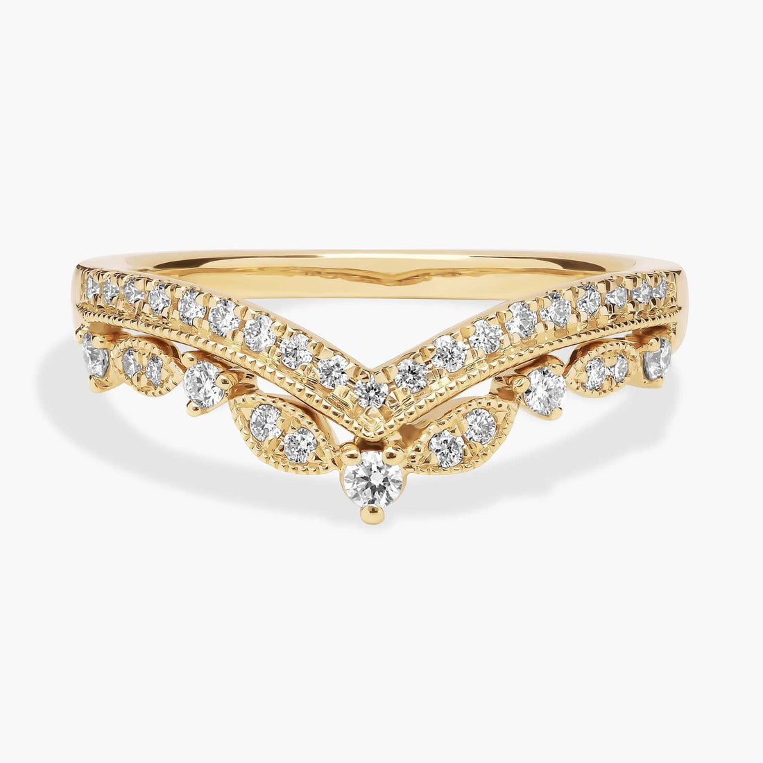 Regal Curved Diamond Ring in 10k/14k/18kGold (1/4 ct. tw.)