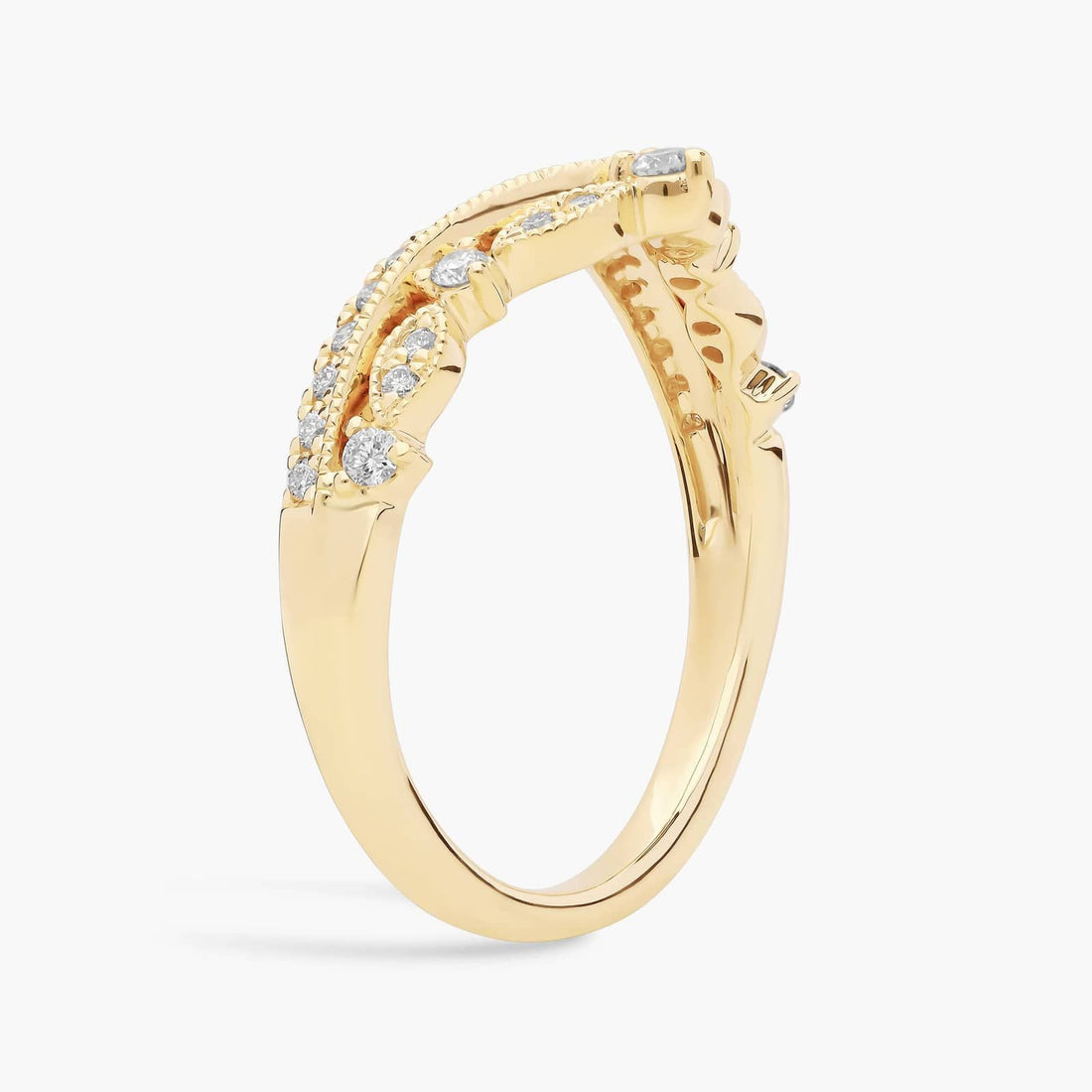 Regal Curved Diamond Ring in 10k/14k/18kGold (1/4 ct. tw.)