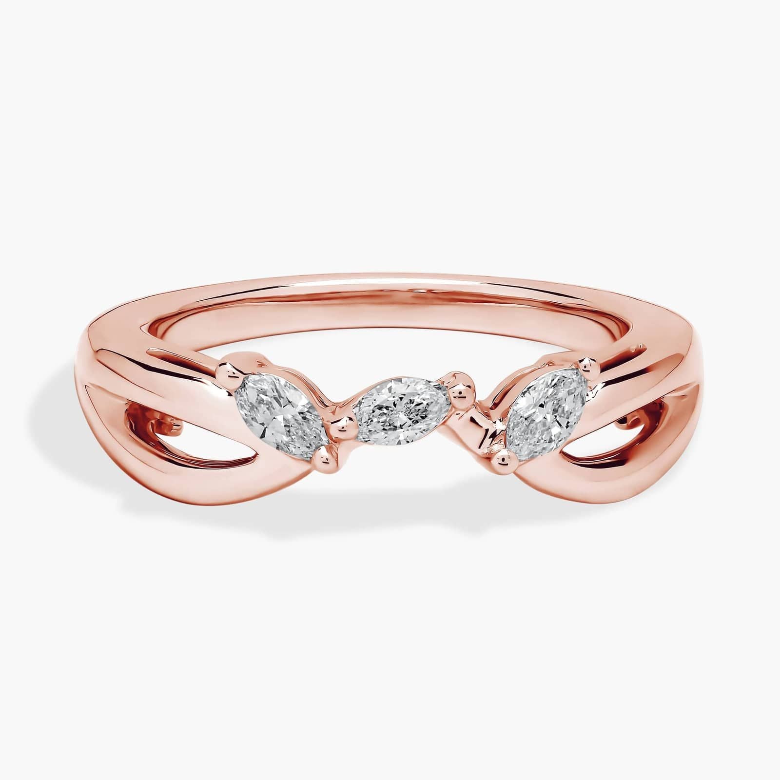 Romantic Twist Marquise Curved Diamond Ring in 10k/14k/18k Gold (1/4 ct. tw.)