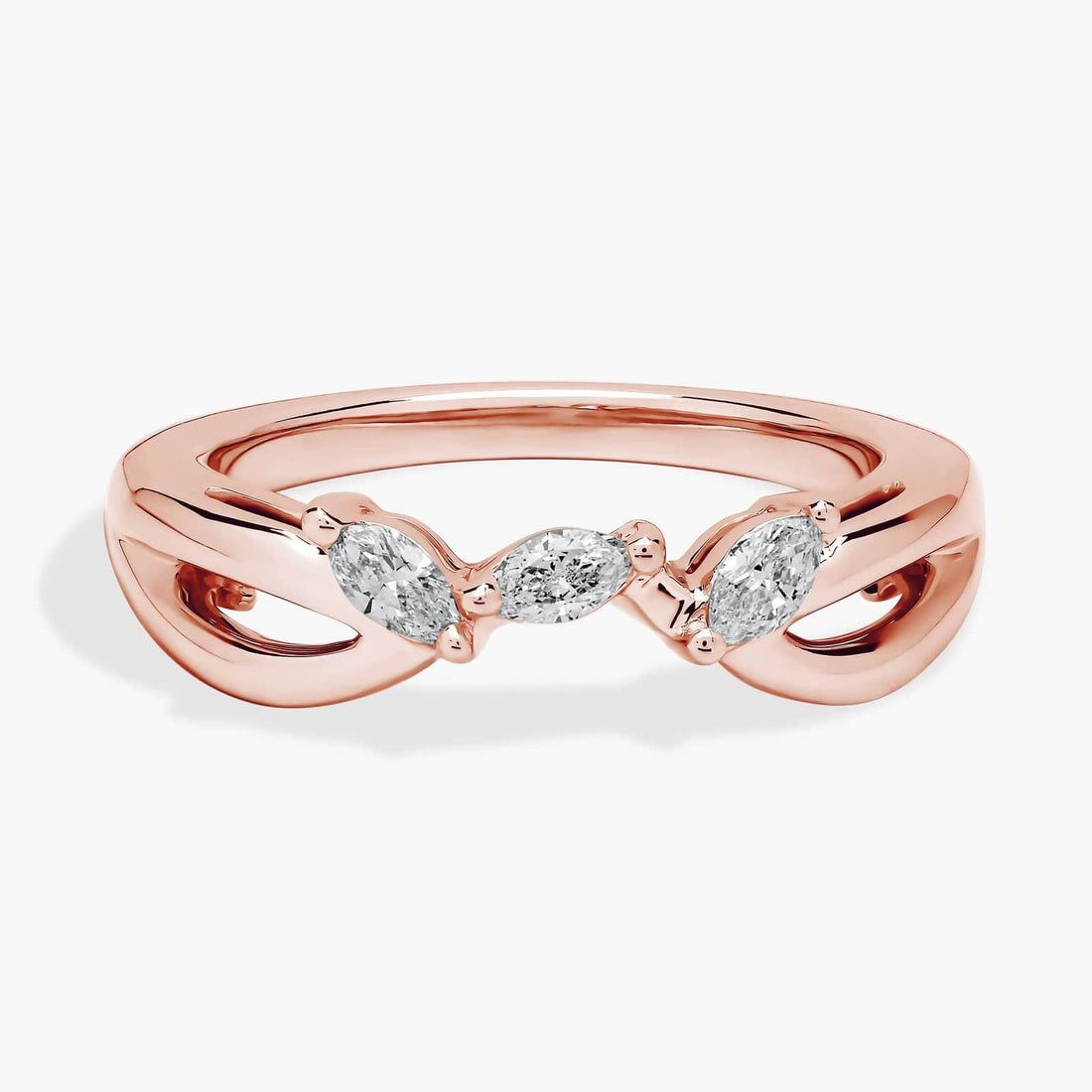 Romantic Twist Marquise Curved Diamond Ring in 10k/14k/18k Gold (1/4 ct. tw.)