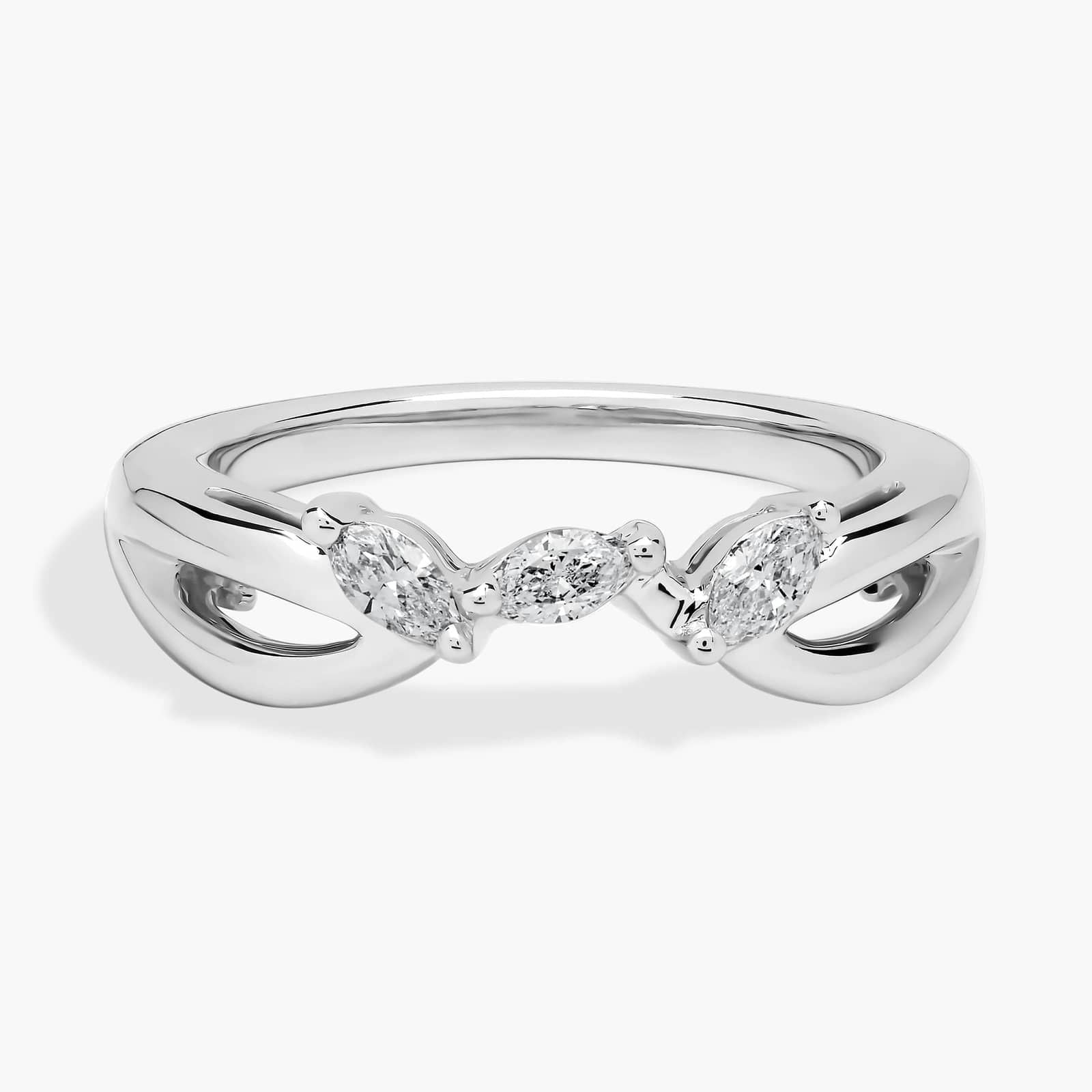 Romantic Twist Marquise Curved Diamond Ring in 10k/14k/18k Gold (1/4 ct. tw.)