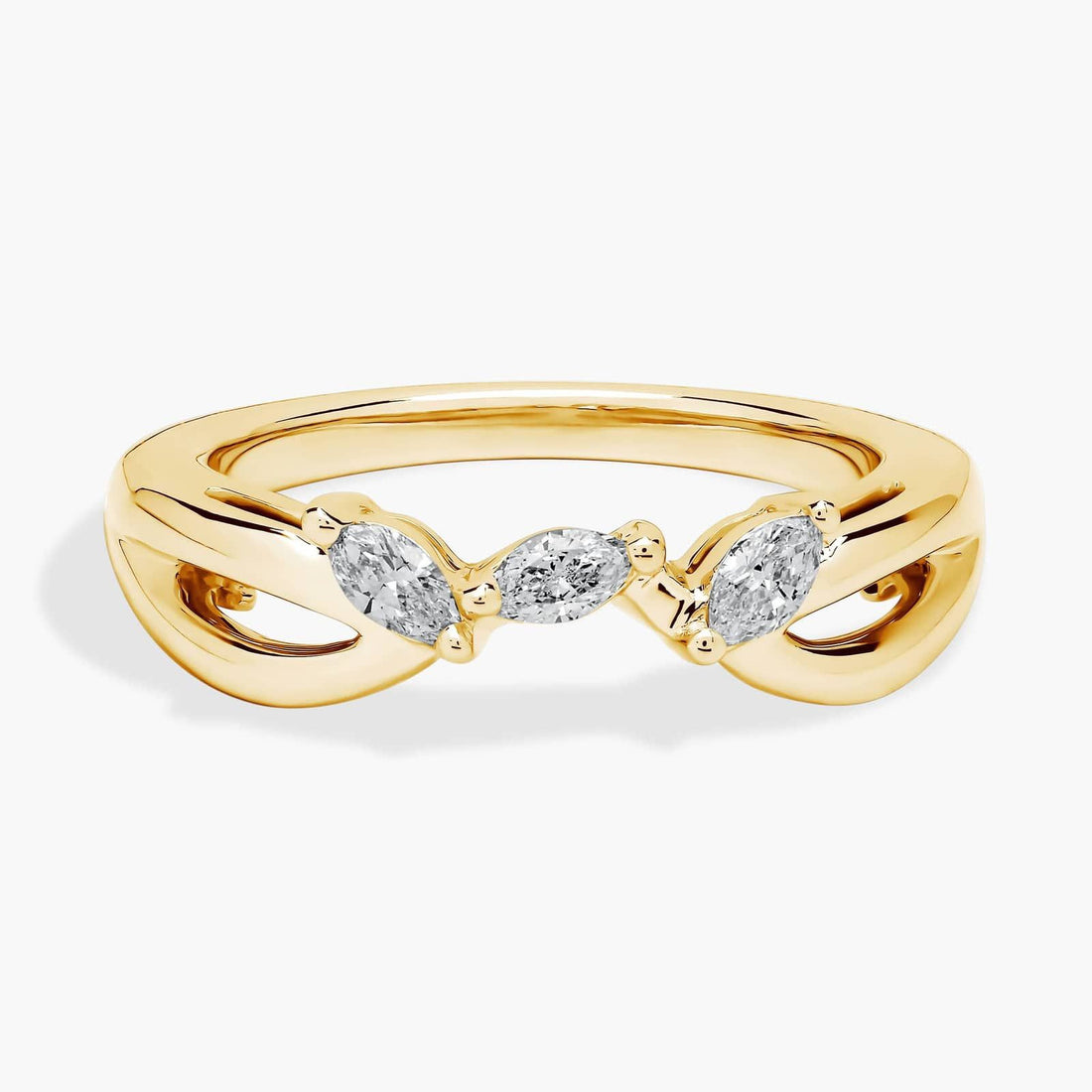 Romantic Twist Marquise Curved Diamond Ring in 10k/14k/18k Gold (1/4 ct. tw.)