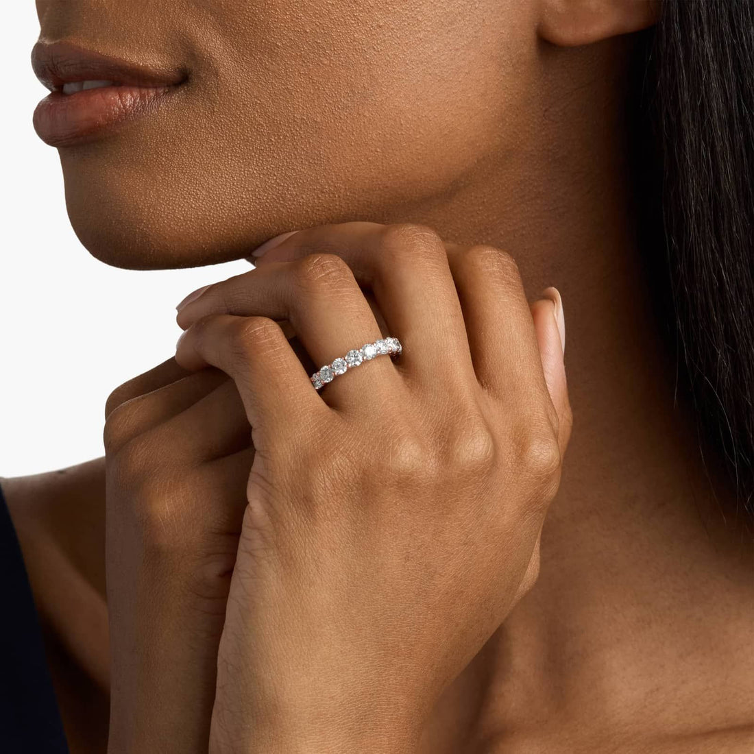 Lab-Grown Diamond Eternity Ring In 14K Rose Gold (3 Ct. tw. - F-G / VS2-SI1)